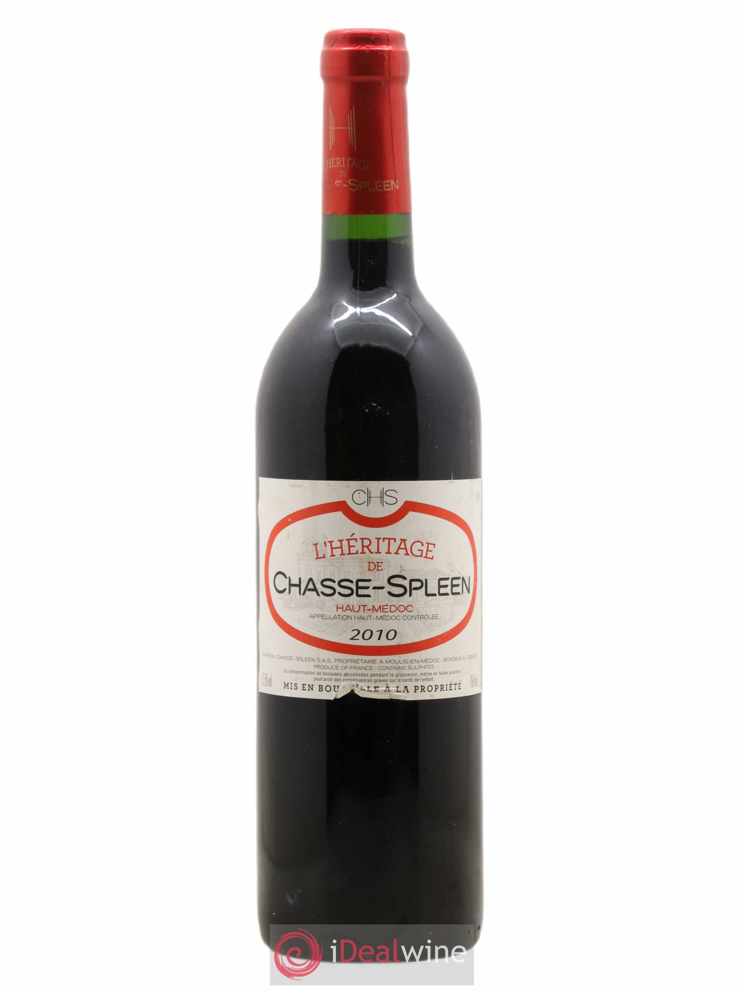Héritage (Ermitage) de Chasse Spleen 2010 - Lot de 1 bouteille - 0