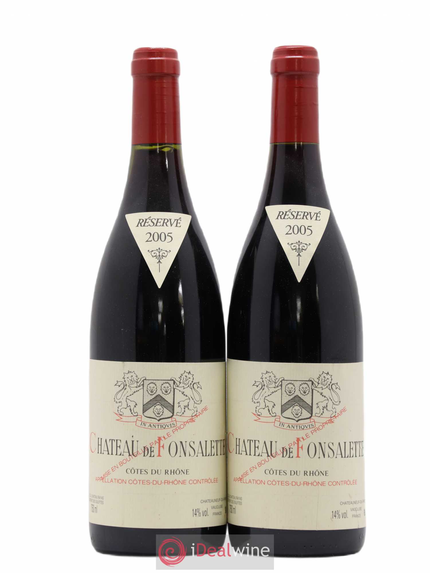 Côtes-du-Rhône Château de Fonsalette Emmanuel Reynaud 2005 - Lot de 2 bouteilles - 0