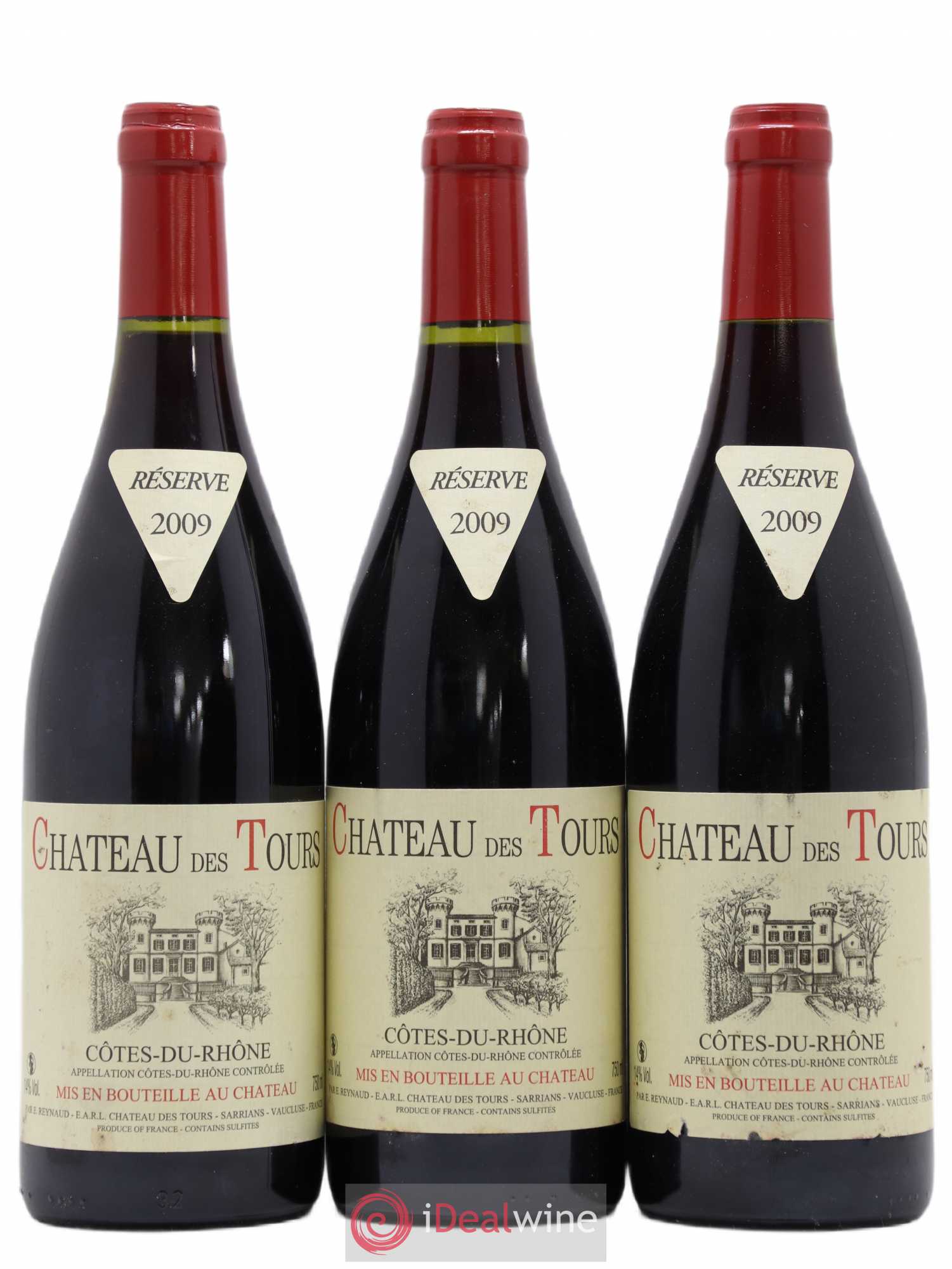 Côtes-du-Rhône Château des Tours Emmanuel Reynaud 2009 - Lot de 3 bouteilles - 0