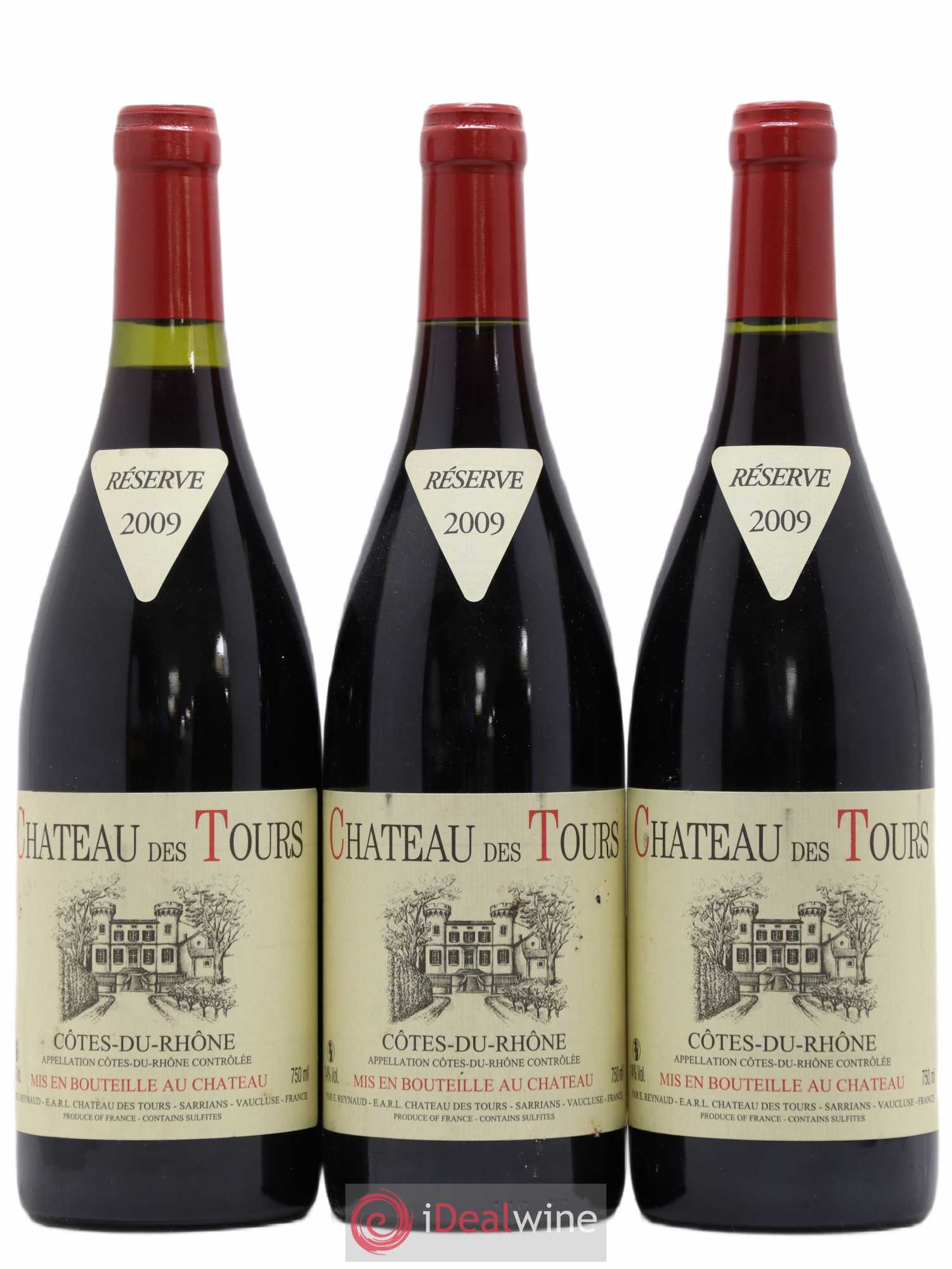 Côtes-du-Rhône Château des Tours Emmanuel Reynaud 2009 - Lot de 3 bouteilles - 0