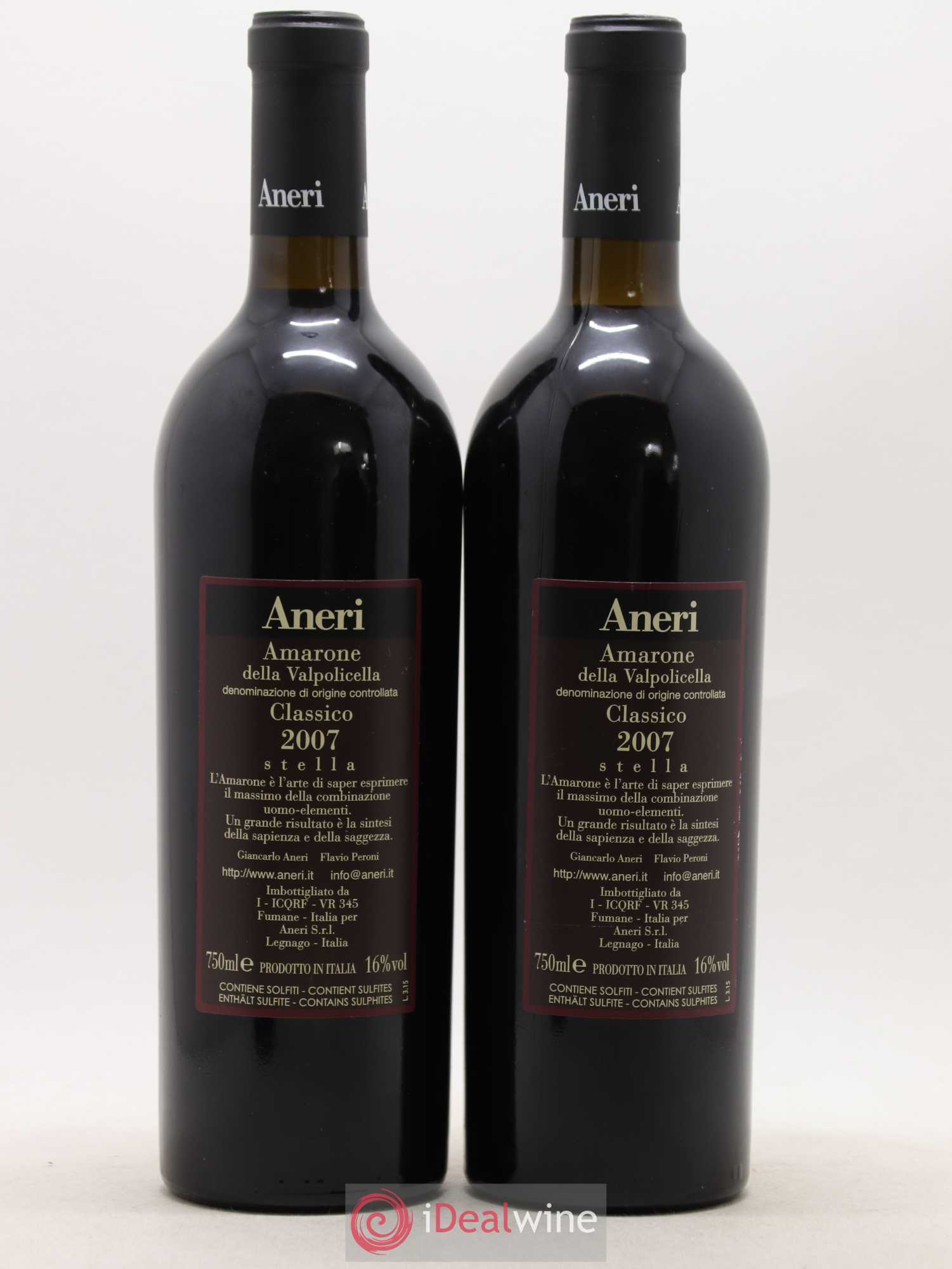Amarone della Valpolicella DOC Classico Stella Aneri 2007 - Lotto di 2 bottiglie - 1