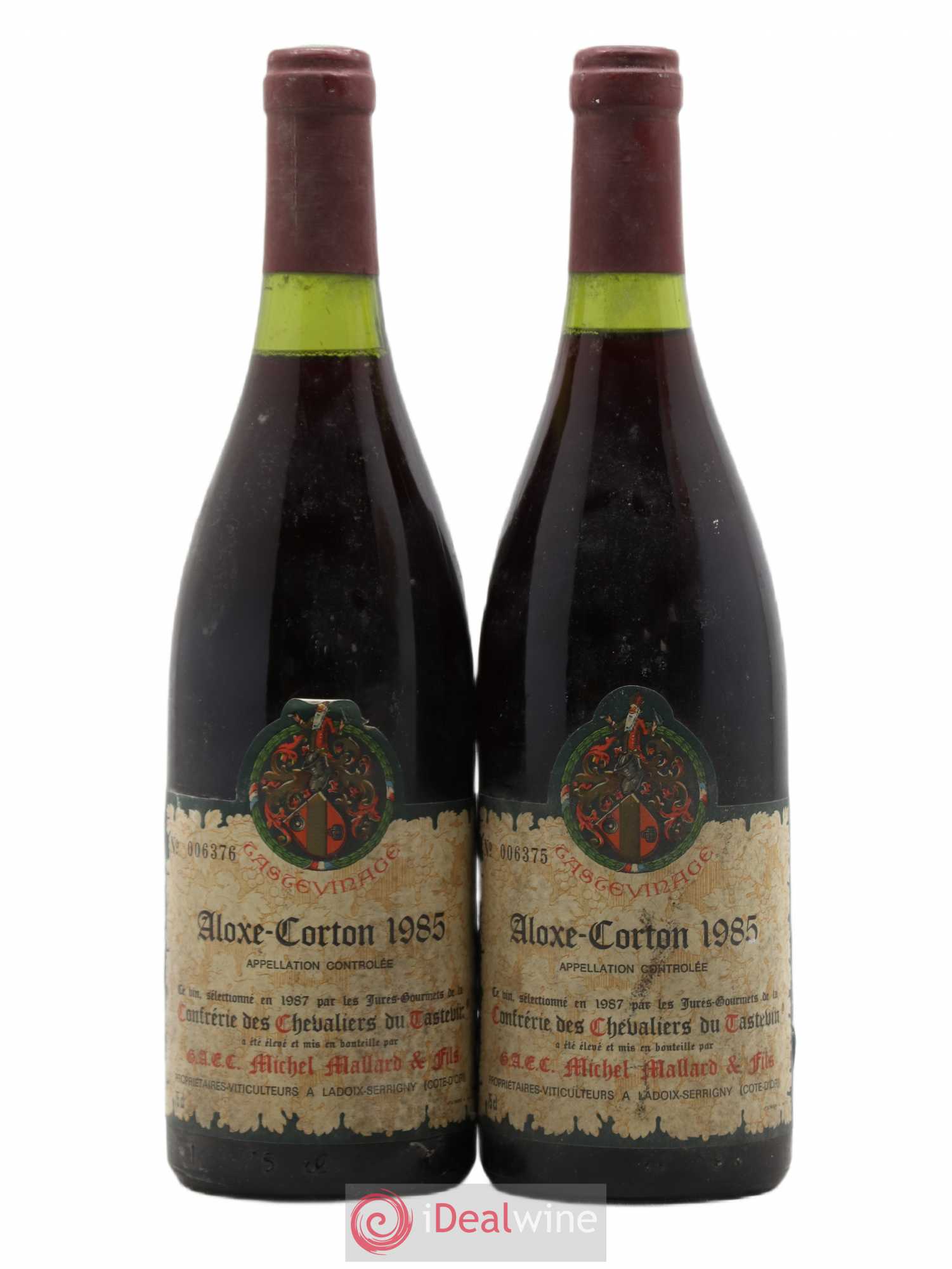 Aloxe-Corton Michel Mallard Confrérie des Chevaliers du Tastevin 1985 - Posten von 2 Flaschen - 0