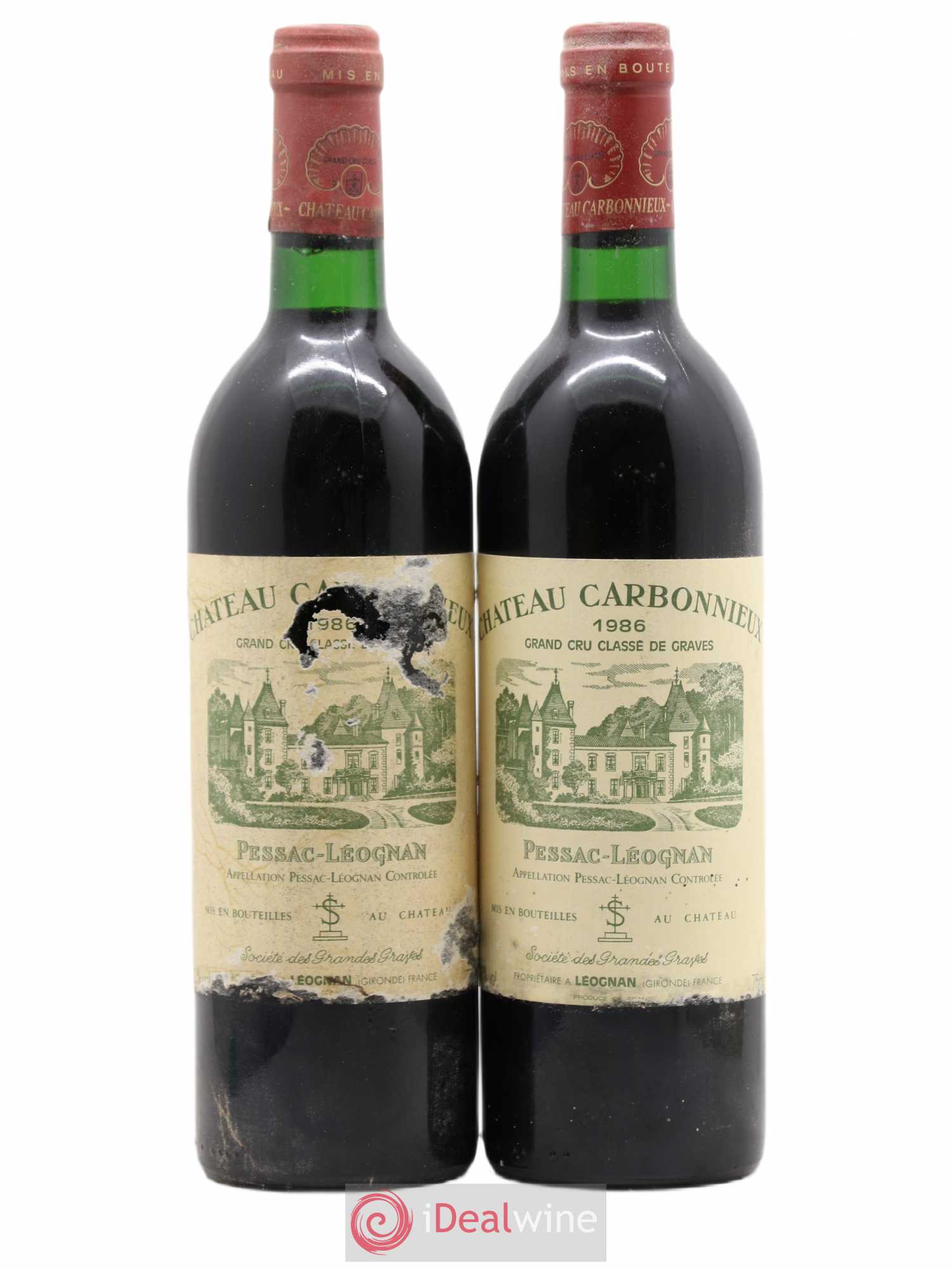 Château Carbonnieux Cru Classé de Graves 1986 - Lot de 2 bouteilles - 0
