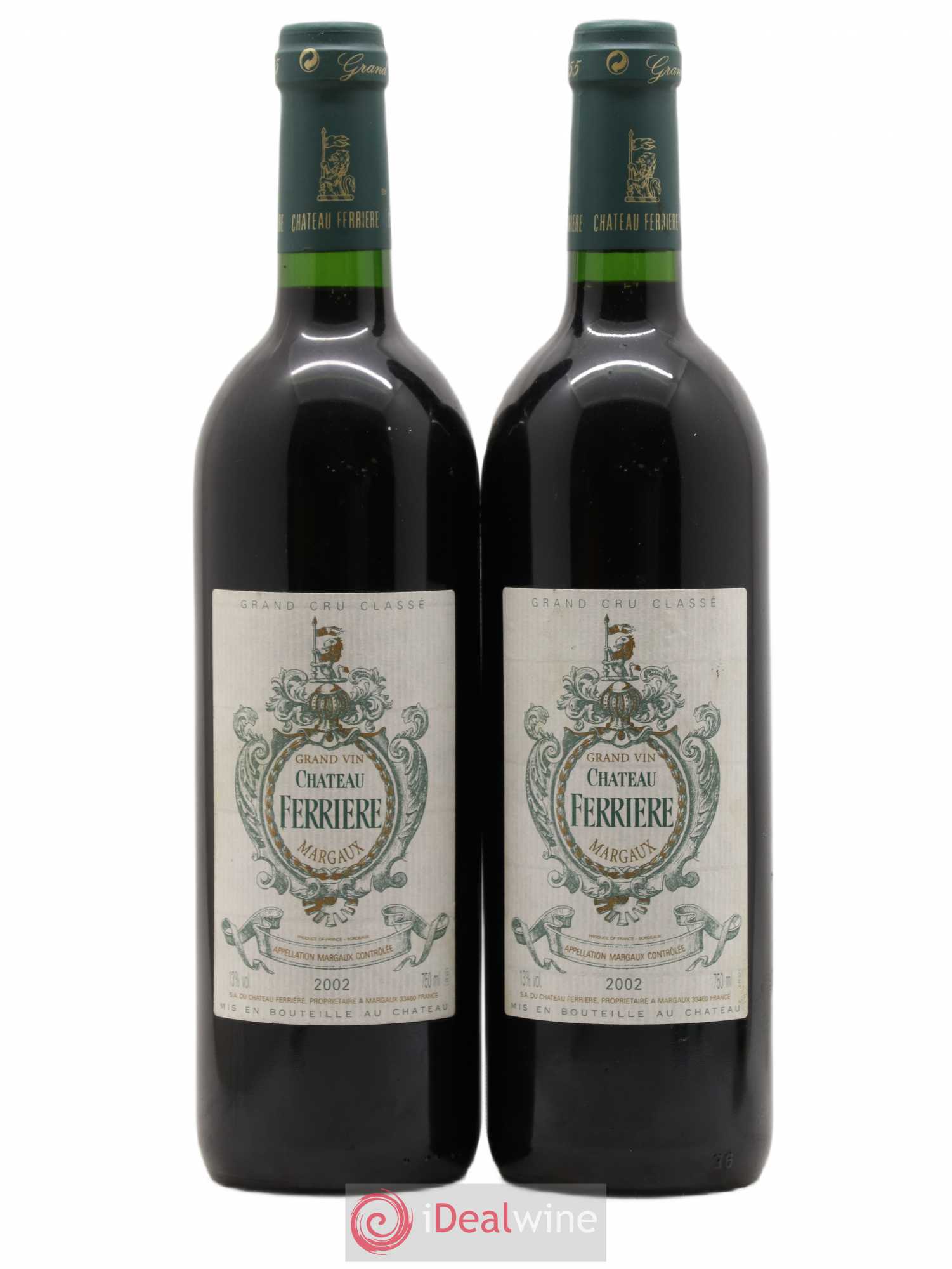 Château Ferrière 3ème Grand Cru Classé 2002 - Lot de 2 bouteilles - 0