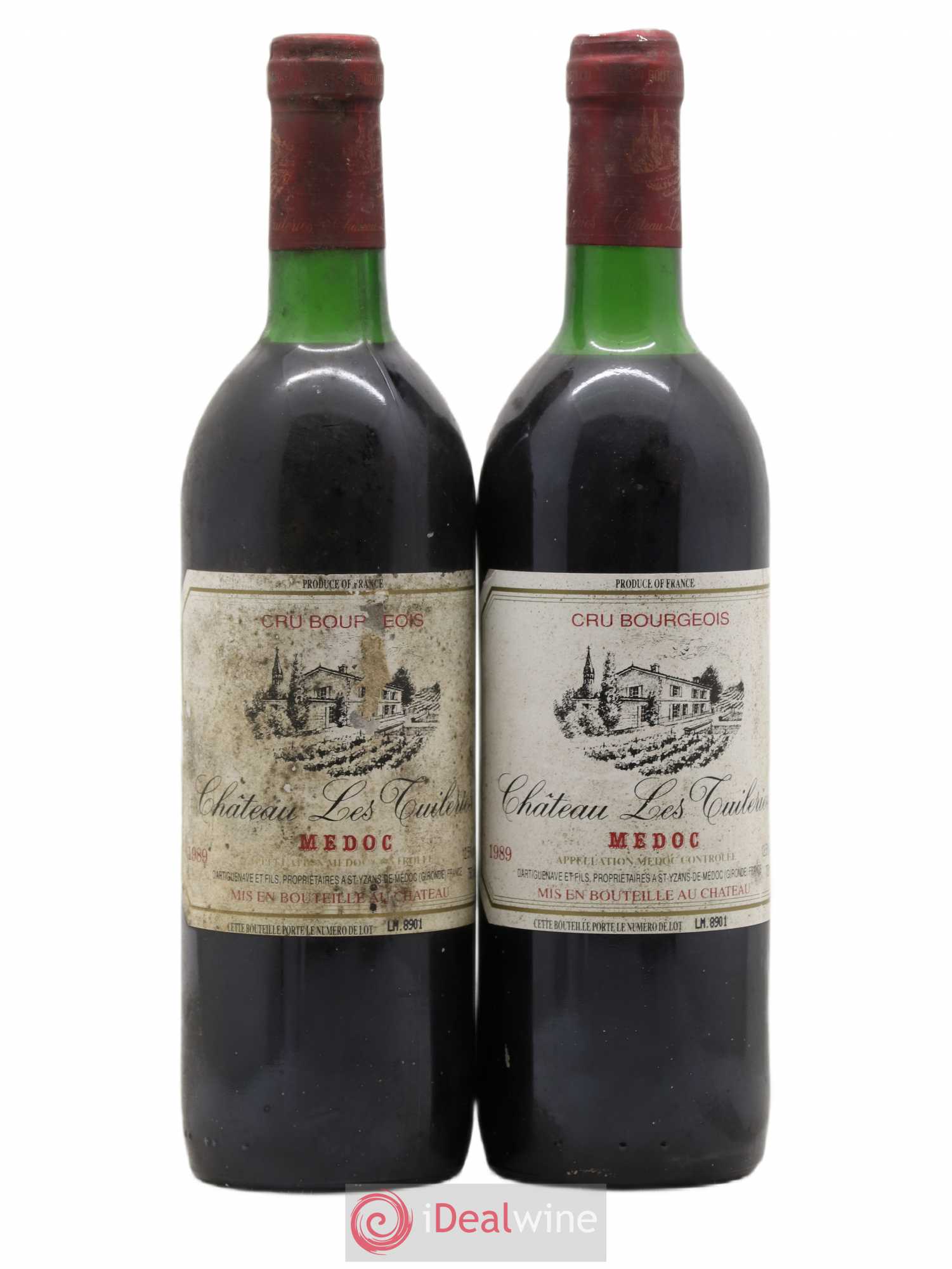 Château les Tuileries Cru Bourgeois 1989 - Lot de 2 bouteilles - 0