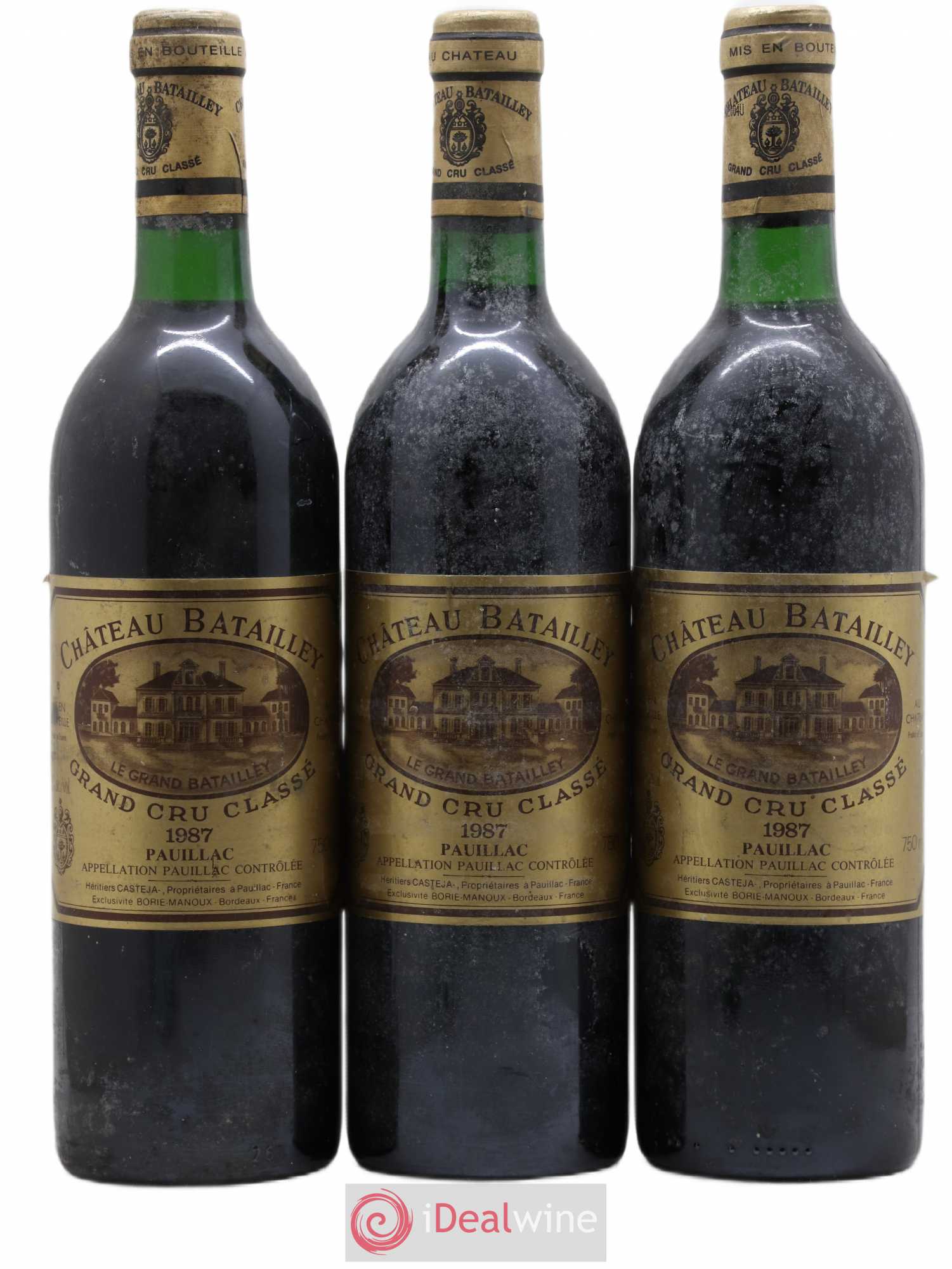 Château Batailley 5ème Grand Cru Classé 1987 - Lot de 3 bouteilles - 0