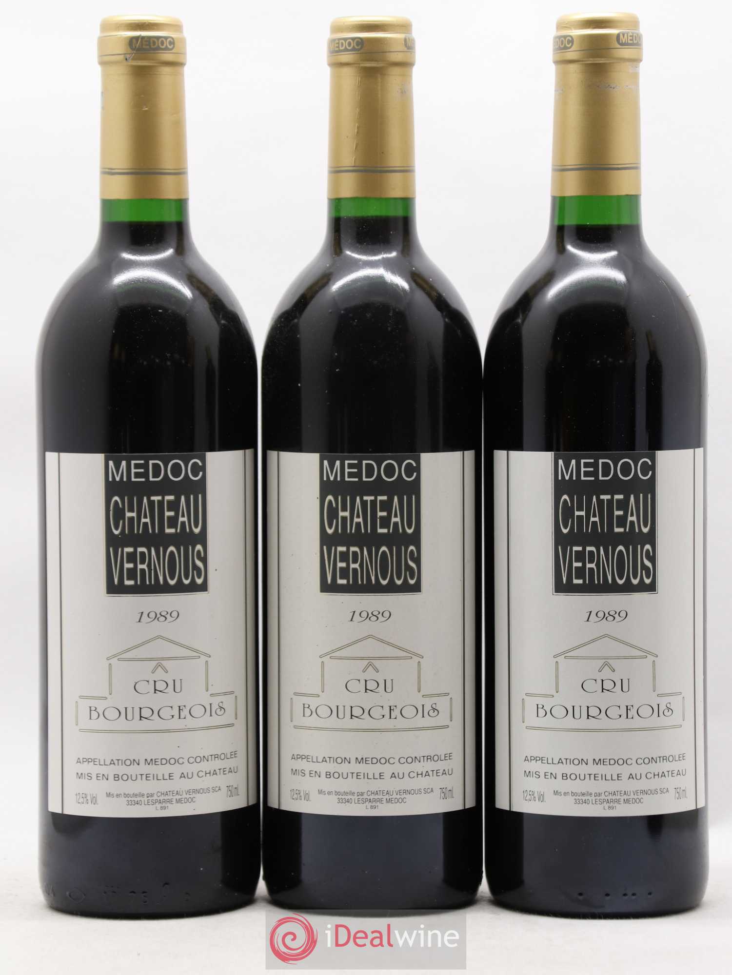 Château Vernous Cru Bourgeois 1989 - Lot de 6 bouteilles - 2