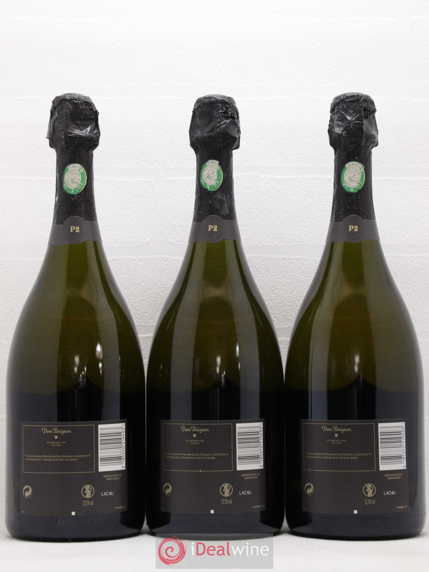 2eme Plénitude (P2) Dom Pérignon 1998 - Lot de 3 bouteilles - 1