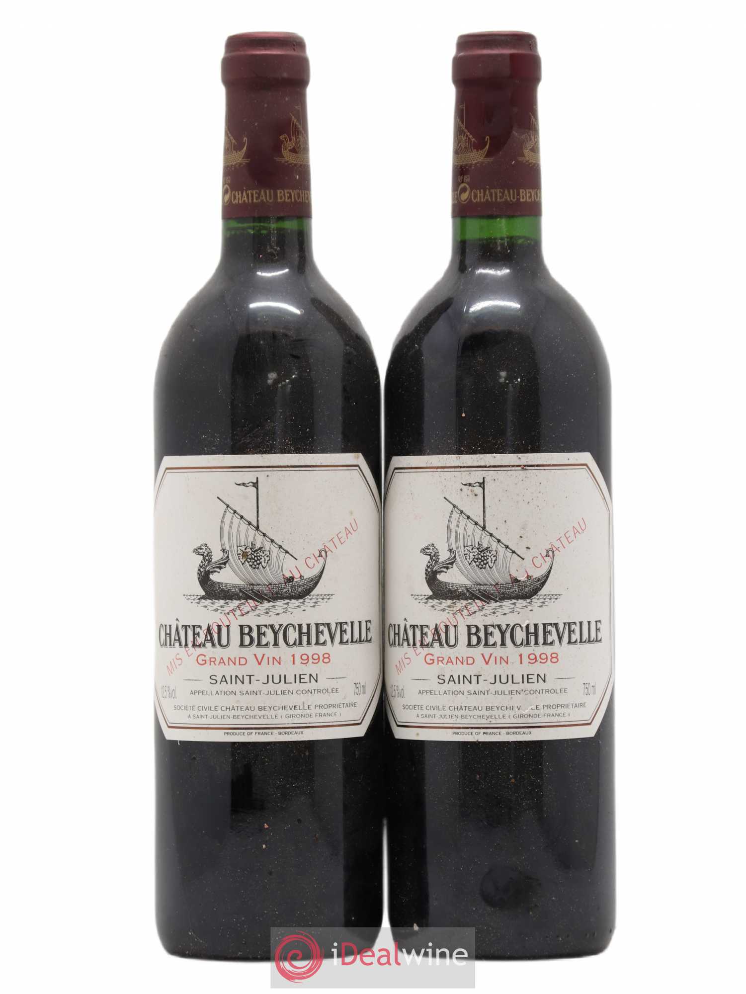 Château Beychevelle 4ème Grand Cru Classé 1998 - Lot de 2 bouteilles - 0