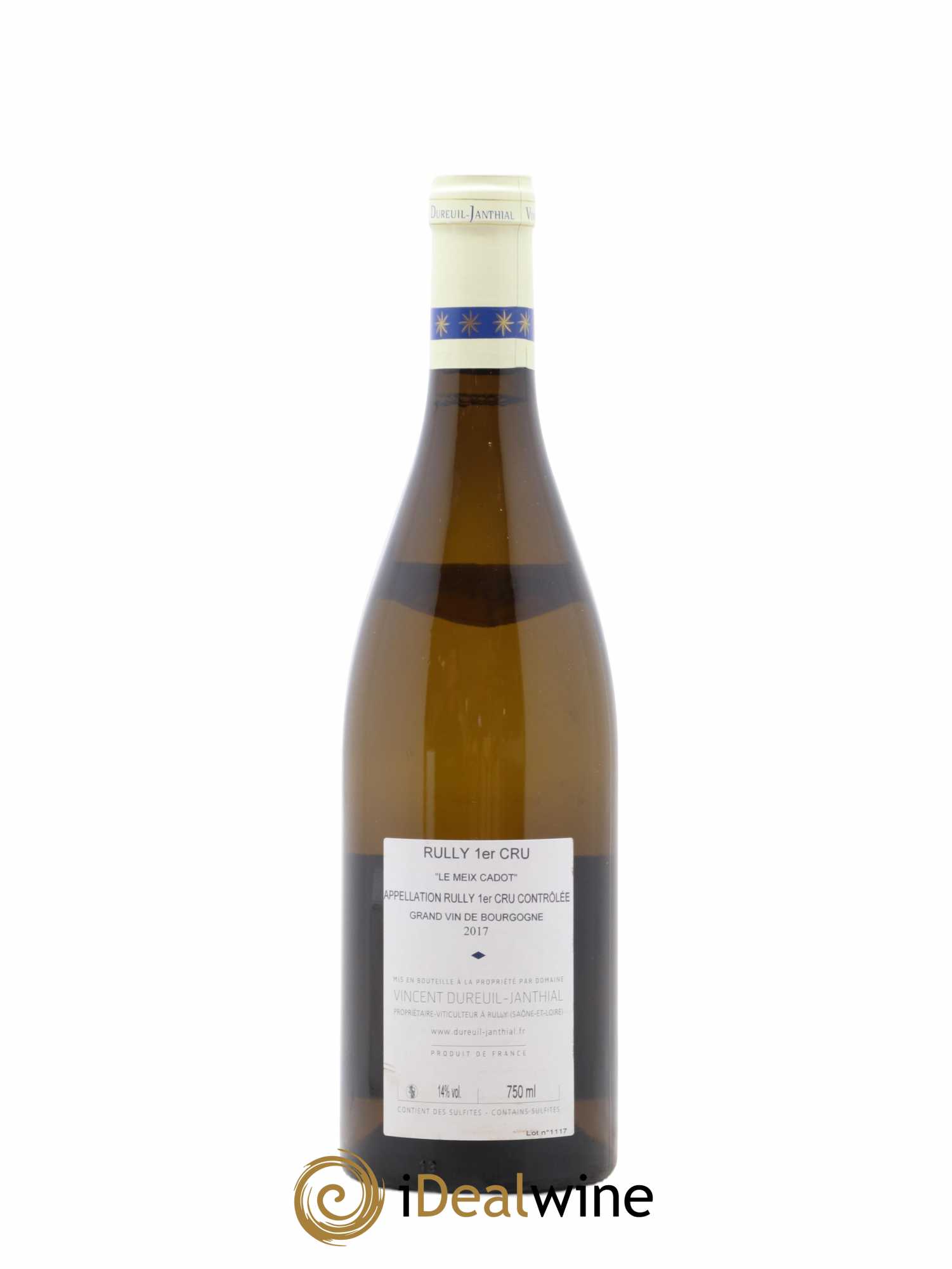 Rully 1er Cru Le Meix Cadot Vieilles Vignes Vincent Dureuil-Janthial 2017 - Lot de 1 bouteille - 1