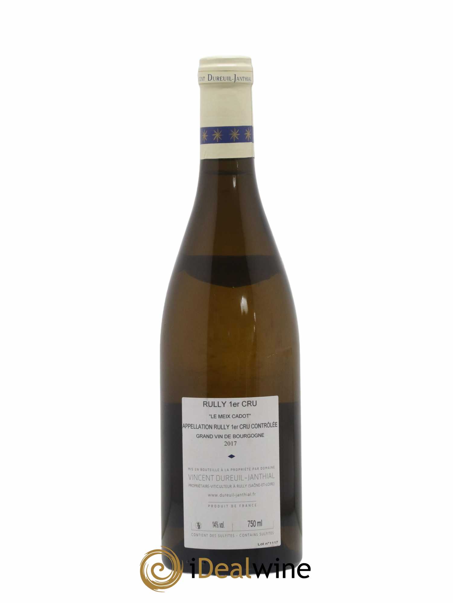 Rully 1er Cru Le Meix Cadot Vieilles Vignes Vincent Dureuil-Janthial 2017 - Lot de 1 bouteille - 1