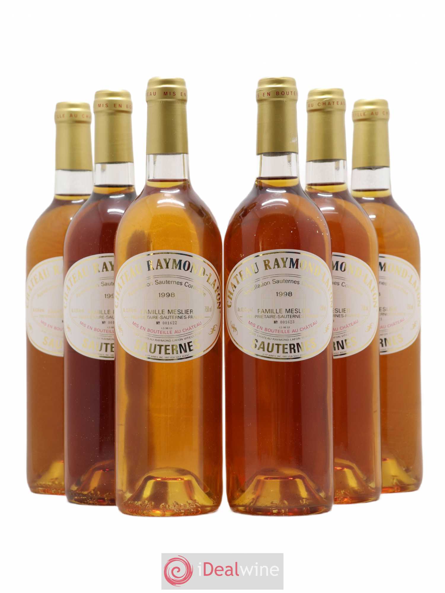 Château Raymond Lafon 1998 - Lotto di 6 bottiglie - 0
