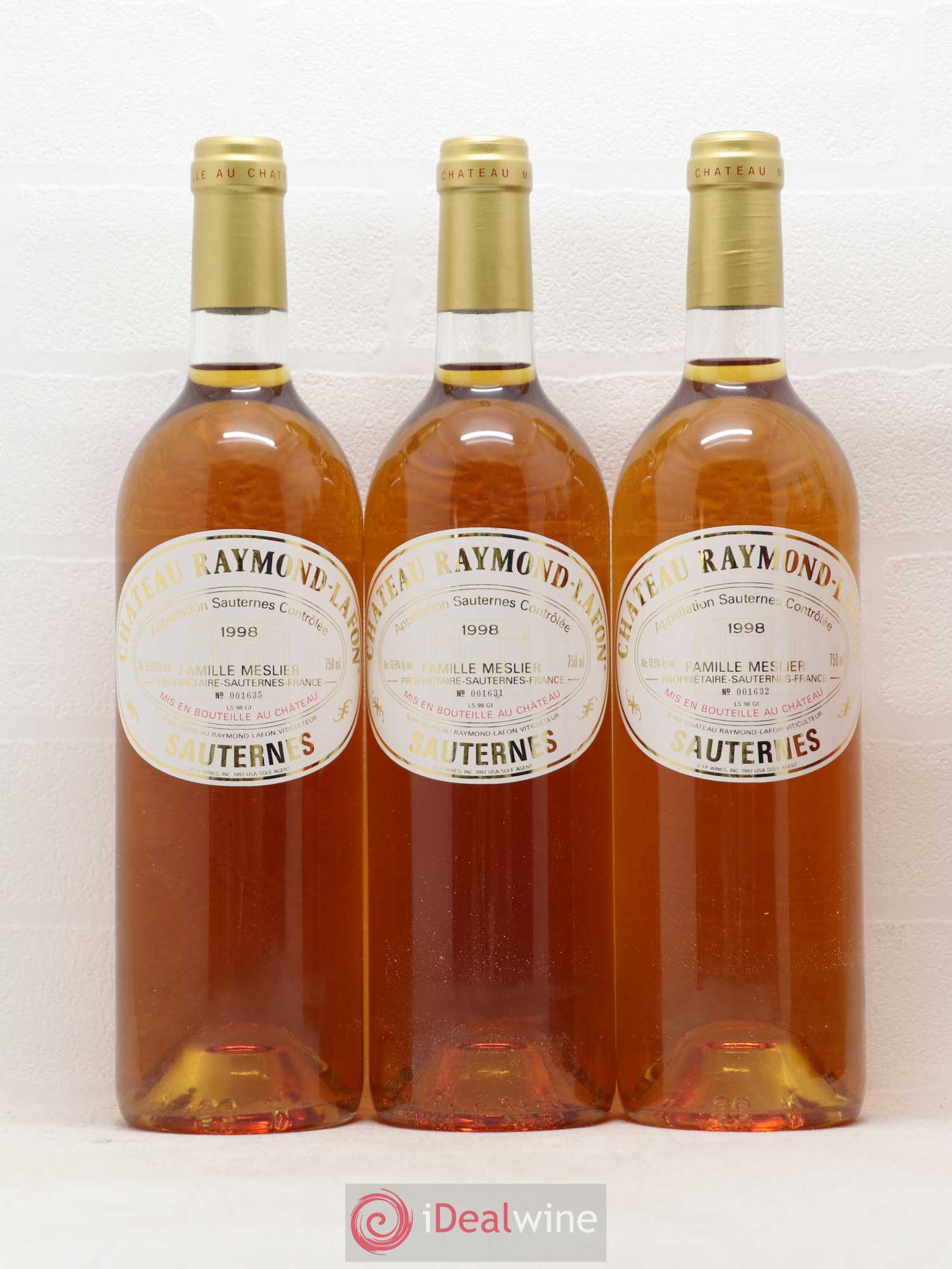 Château Raymond Lafon 1998 - Lotto di 6 bottiglie - 1