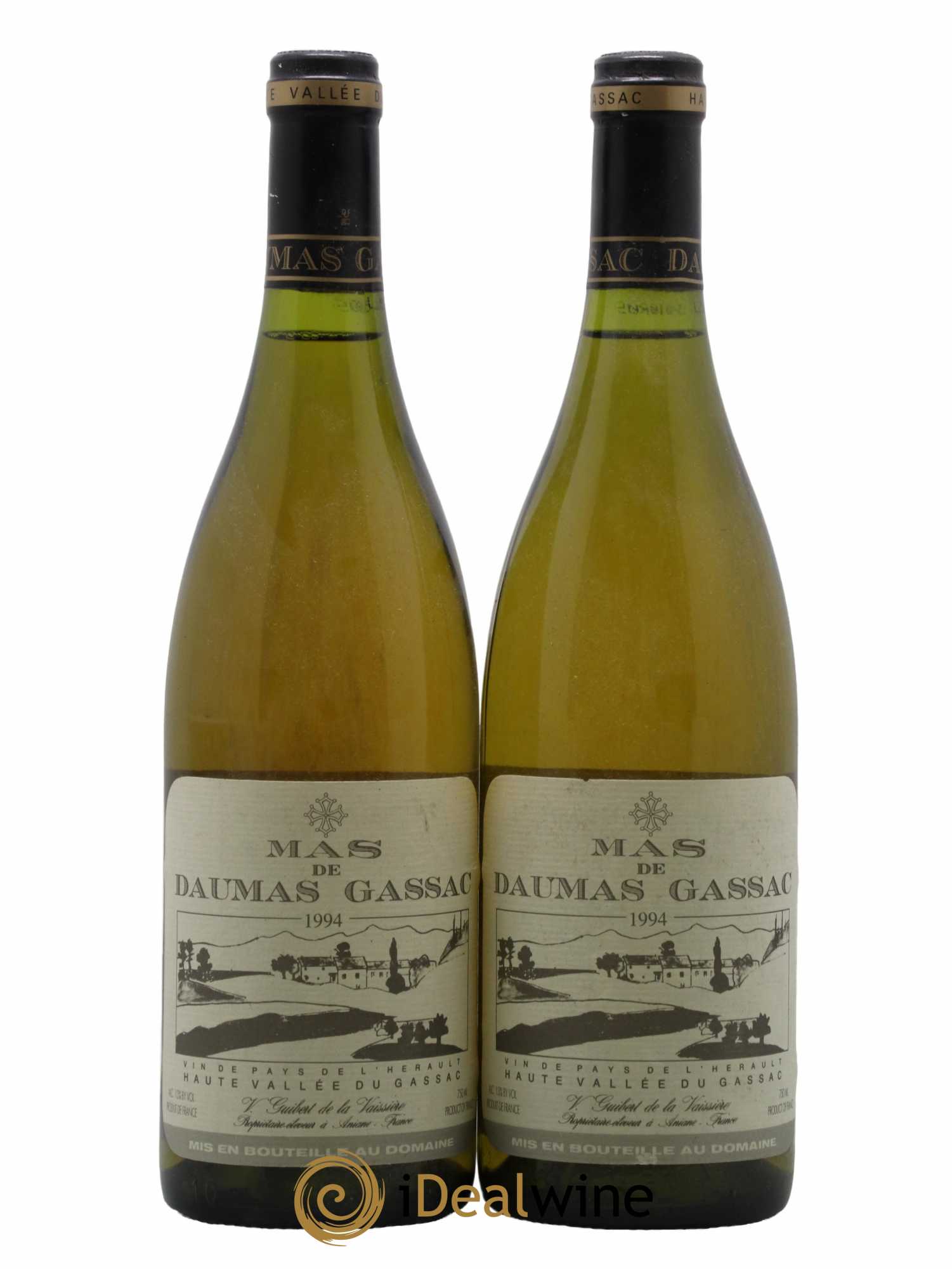 Saint-Guilhem-le-Désert - Cité d'Aniane Mas Daumas Gassac Famille Guibert de La Vaissière 1994 - Lot de 2 bouteilles - 0