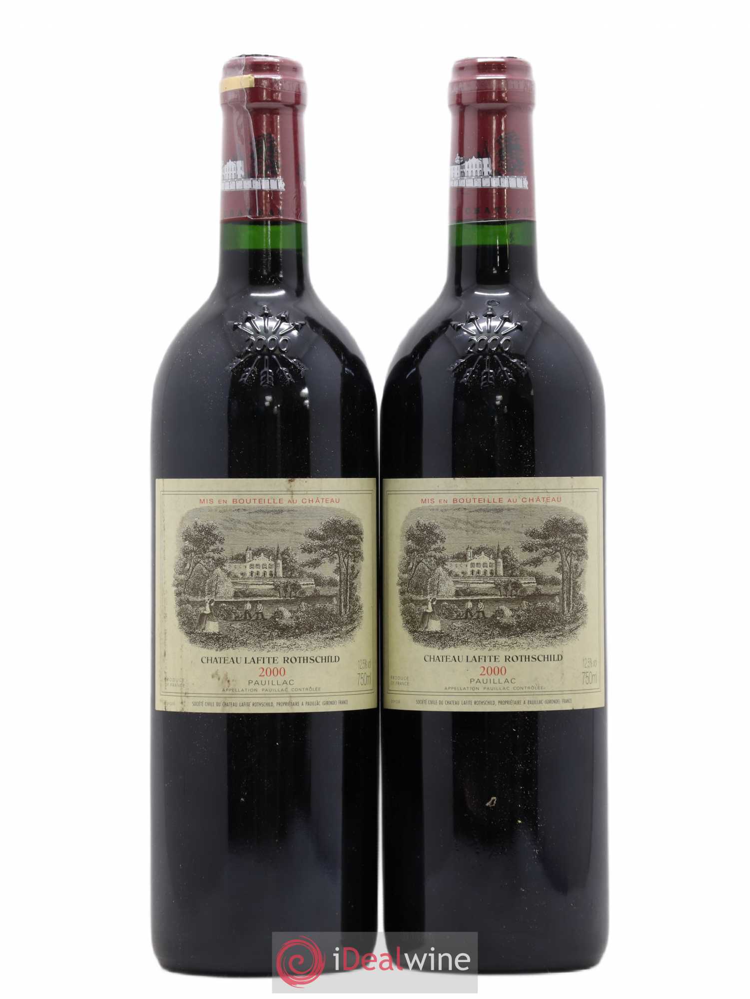 Château Lafite Rothschild 1er Grand Cru Classé 2000 - Lot de 2 bouteilles - 0