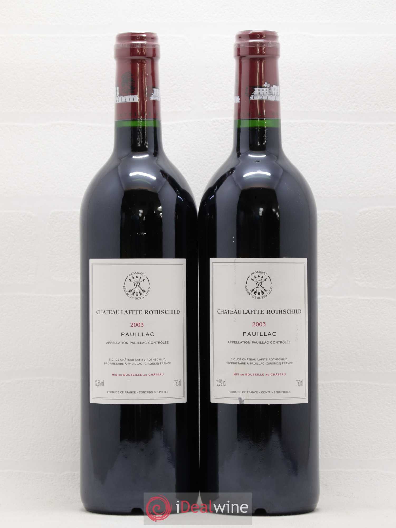 Château Lafite Rothschild 1er Grand Cru Classé 2003 - Lot de 2 bouteilles - 1