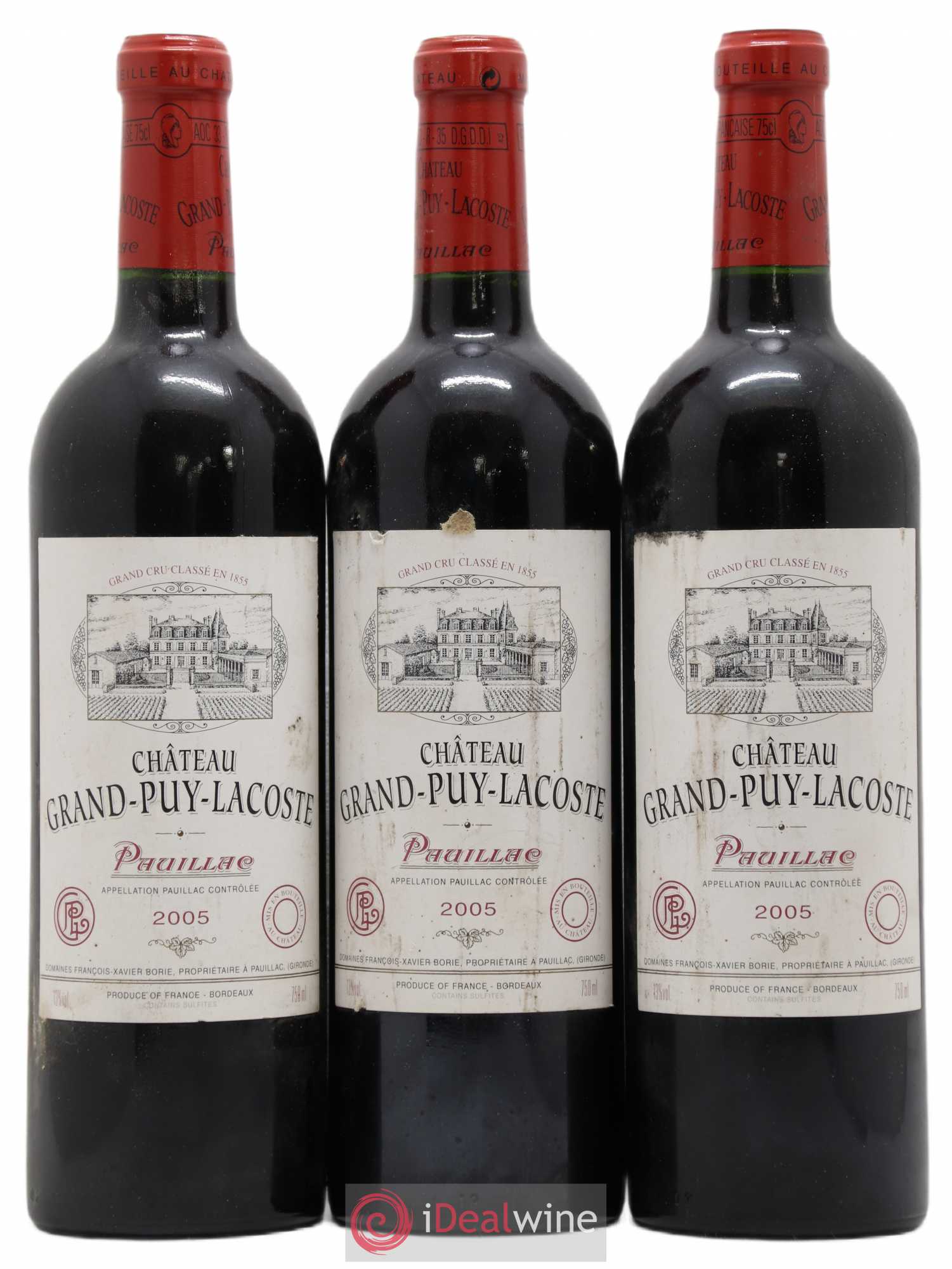 Château Grand Puy Lacoste 5ème Grand Cru Classé 2005 - Lot de 3 bouteilles - 0