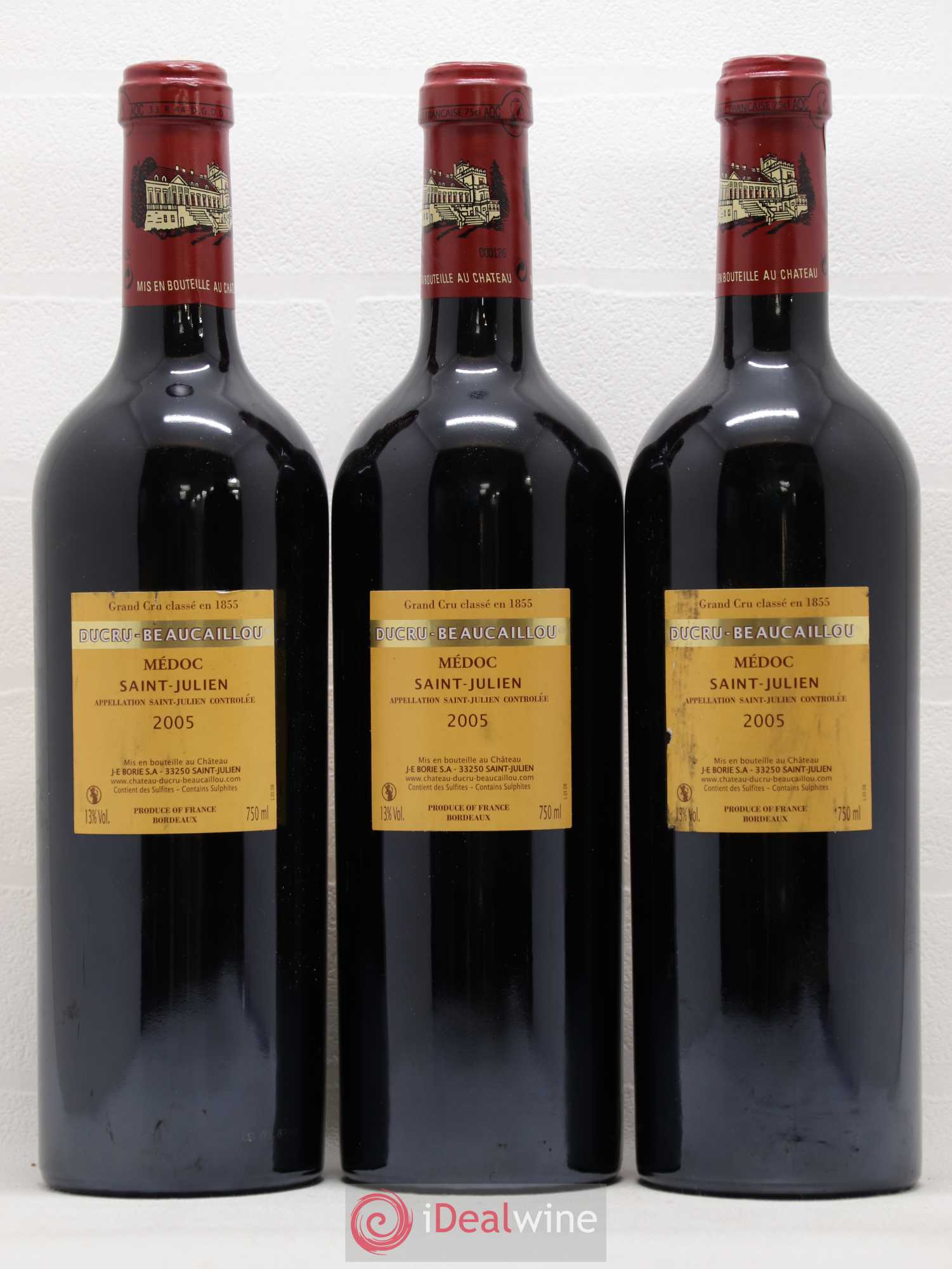 Château Ducru Beaucaillou 2ème Grand Cru Classé 2005 - Lot de 3 bouteilles - 1