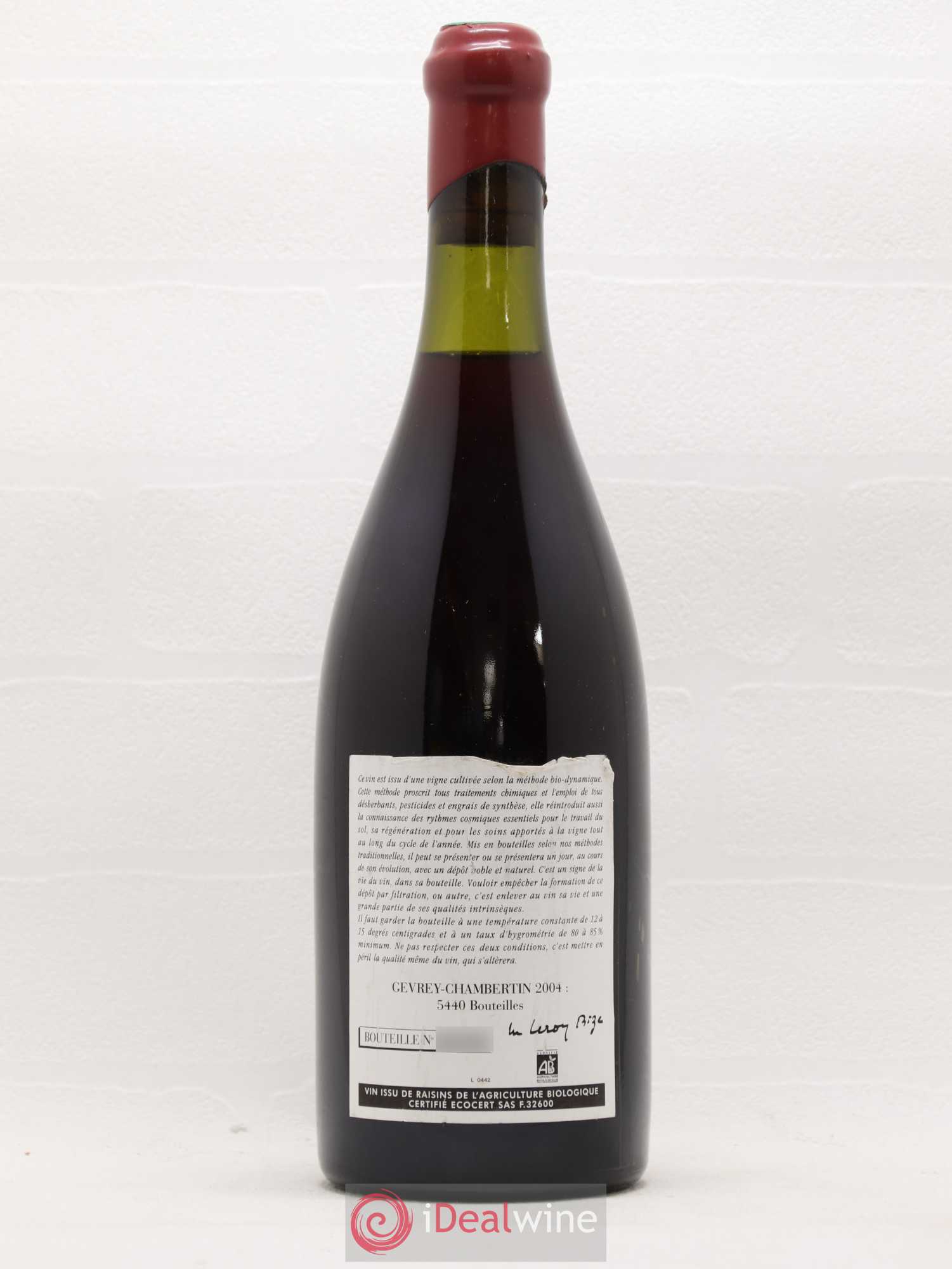 Gevrey-Chambertin Leroy (Domaine) 2004 - Lot de 1 bouteille - 1