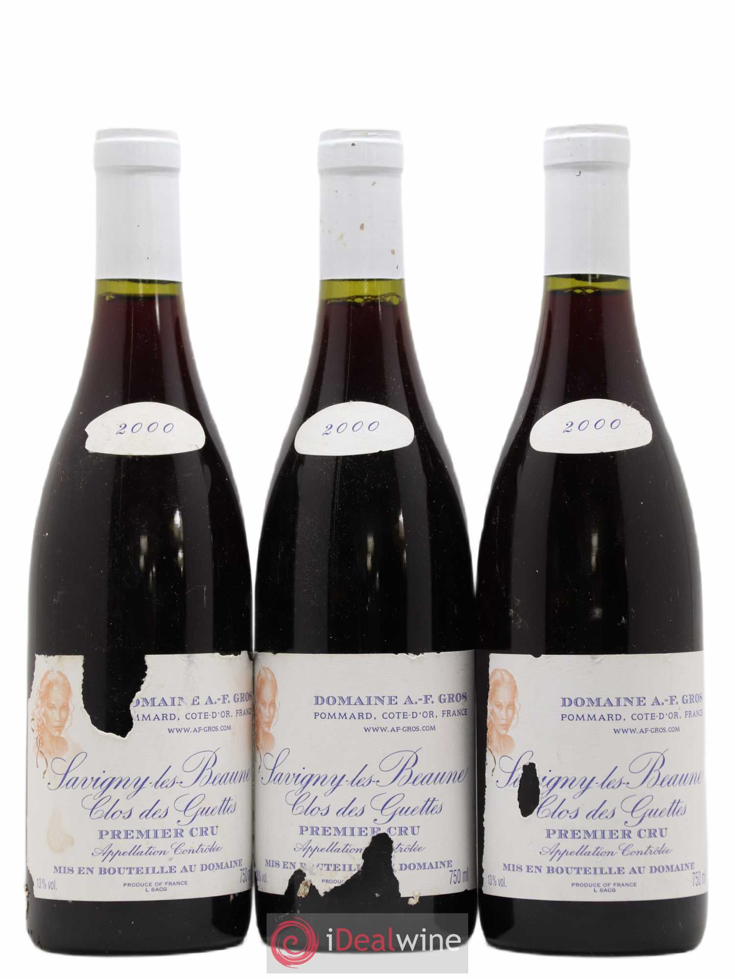 Savigny-lès-Beaune 1er Cru Clos des Guettes A.-F. Gros 2000 - Lot de 3 bouteilles - 0