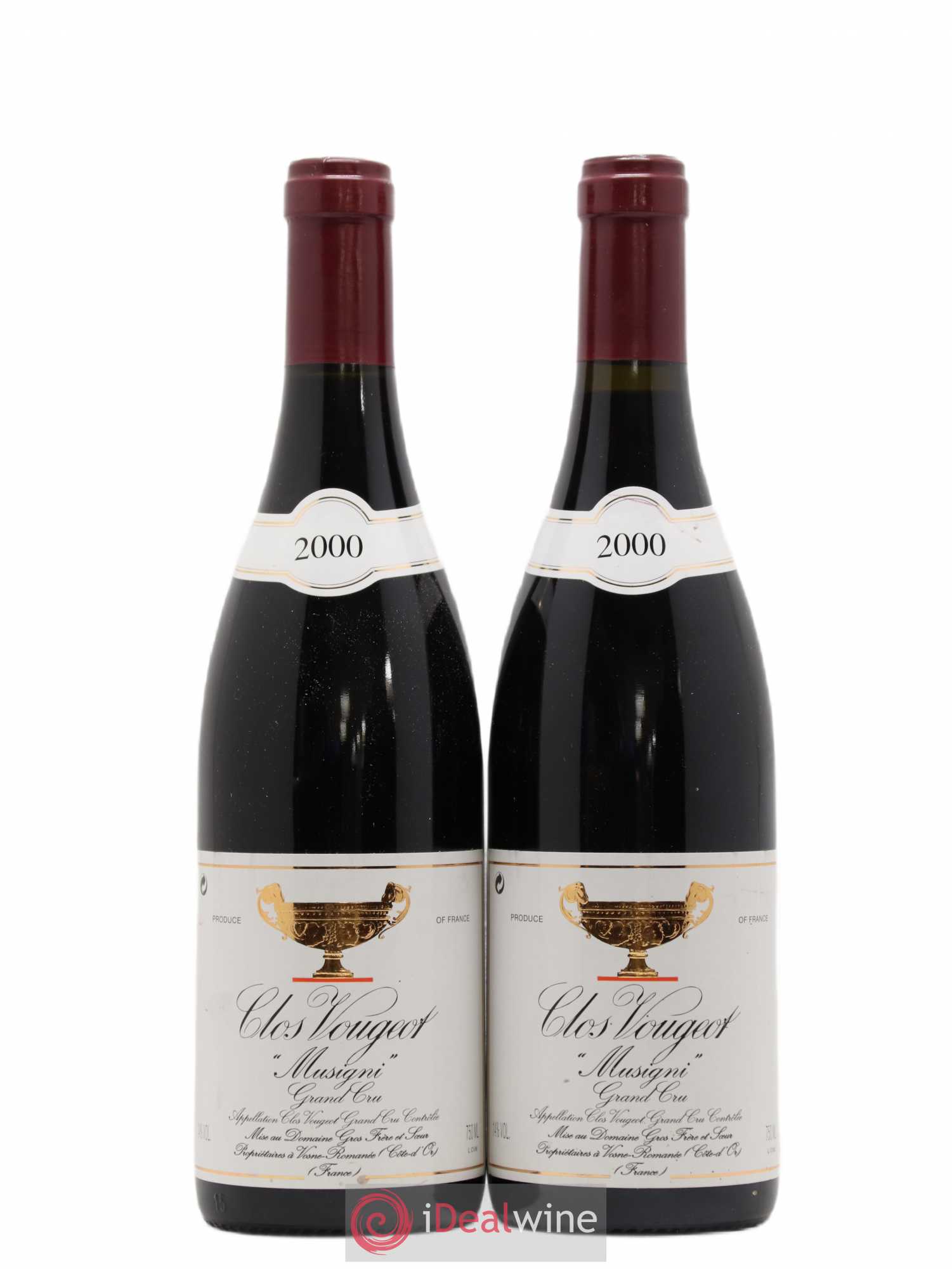 Clos de Vougeot Grand Cru Musigni Gros Frère & Soeur 2000 - Lot de 2 bouteilles - 0