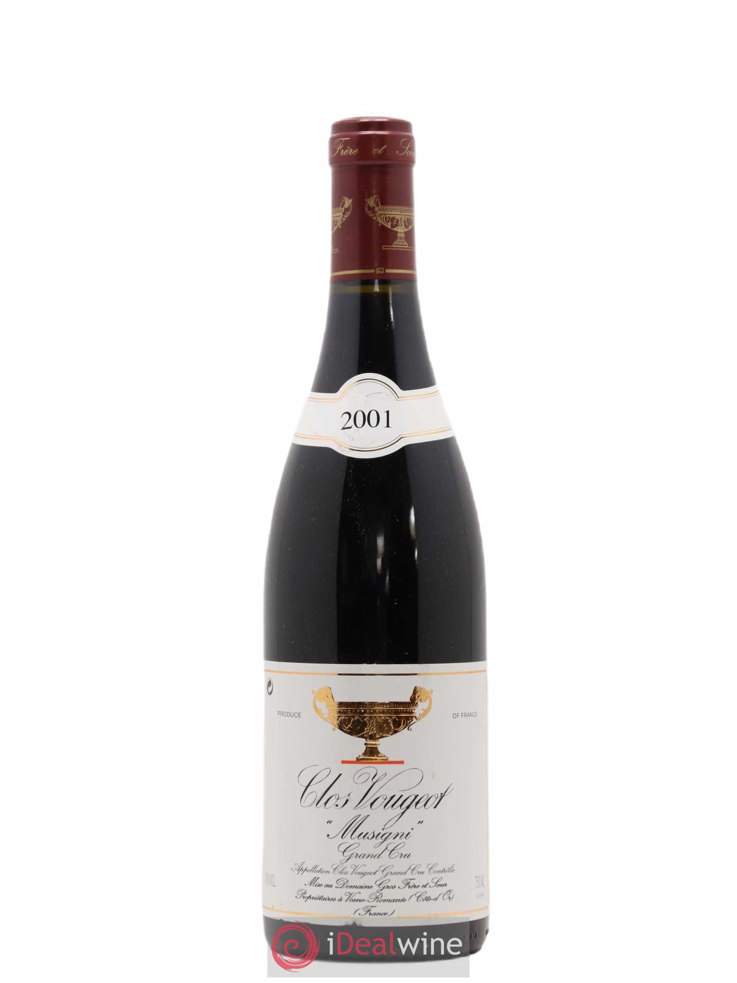 Clos de Vougeot Grand Cru Musigni Gros Frère & Soeur 2001 - Lot de 1 bouteille - 0