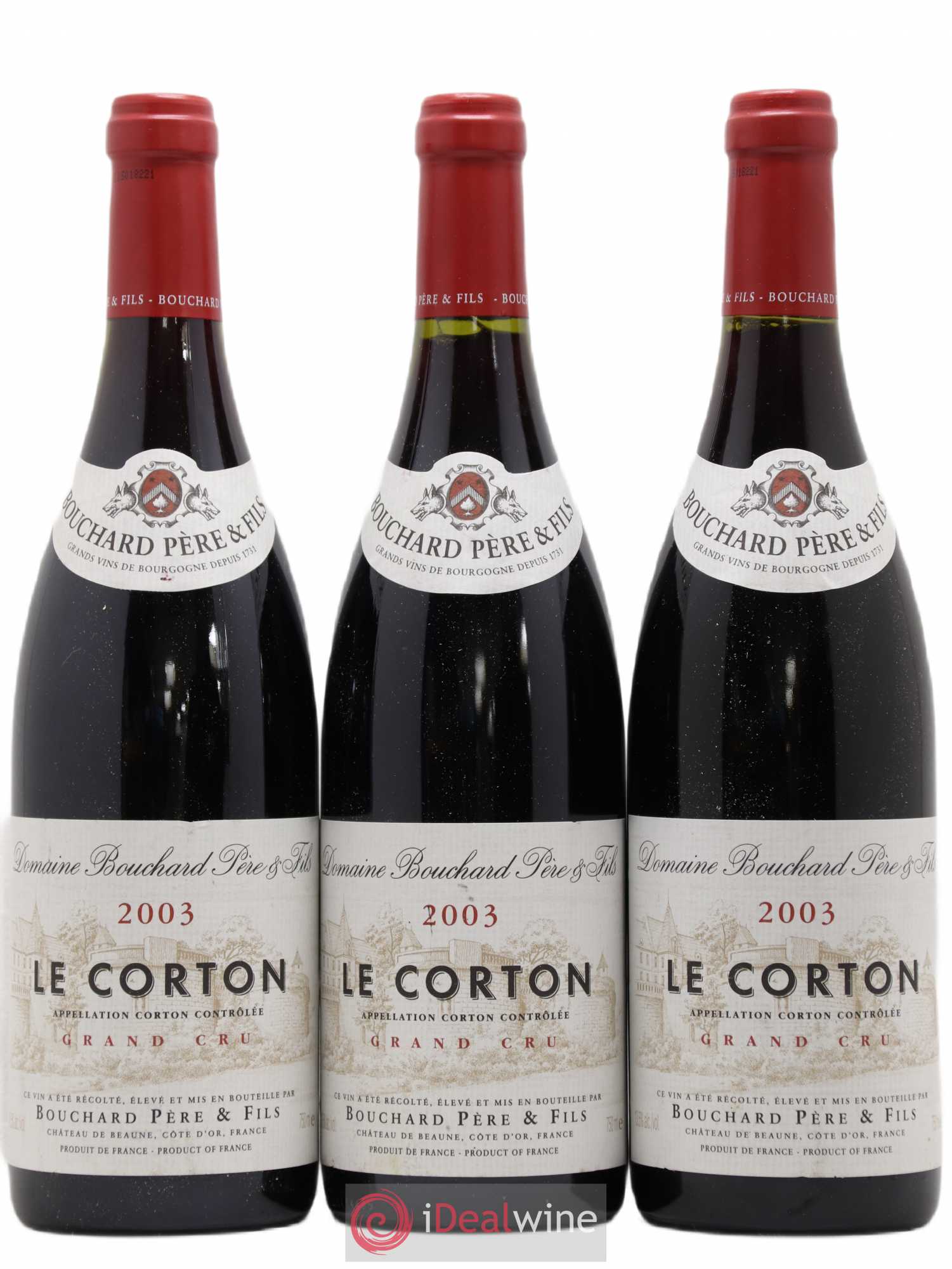 Corton Grand Cru Le Corton Bouchard Père & Fils 2003 - Lot de 3 bouteilles - 0