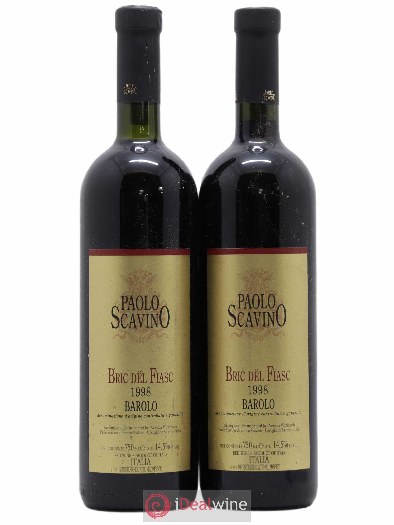 Barolo DOCG Bric del Fiasc Paolo Scavino 1998 - Lot de 2 bouteilles - 0