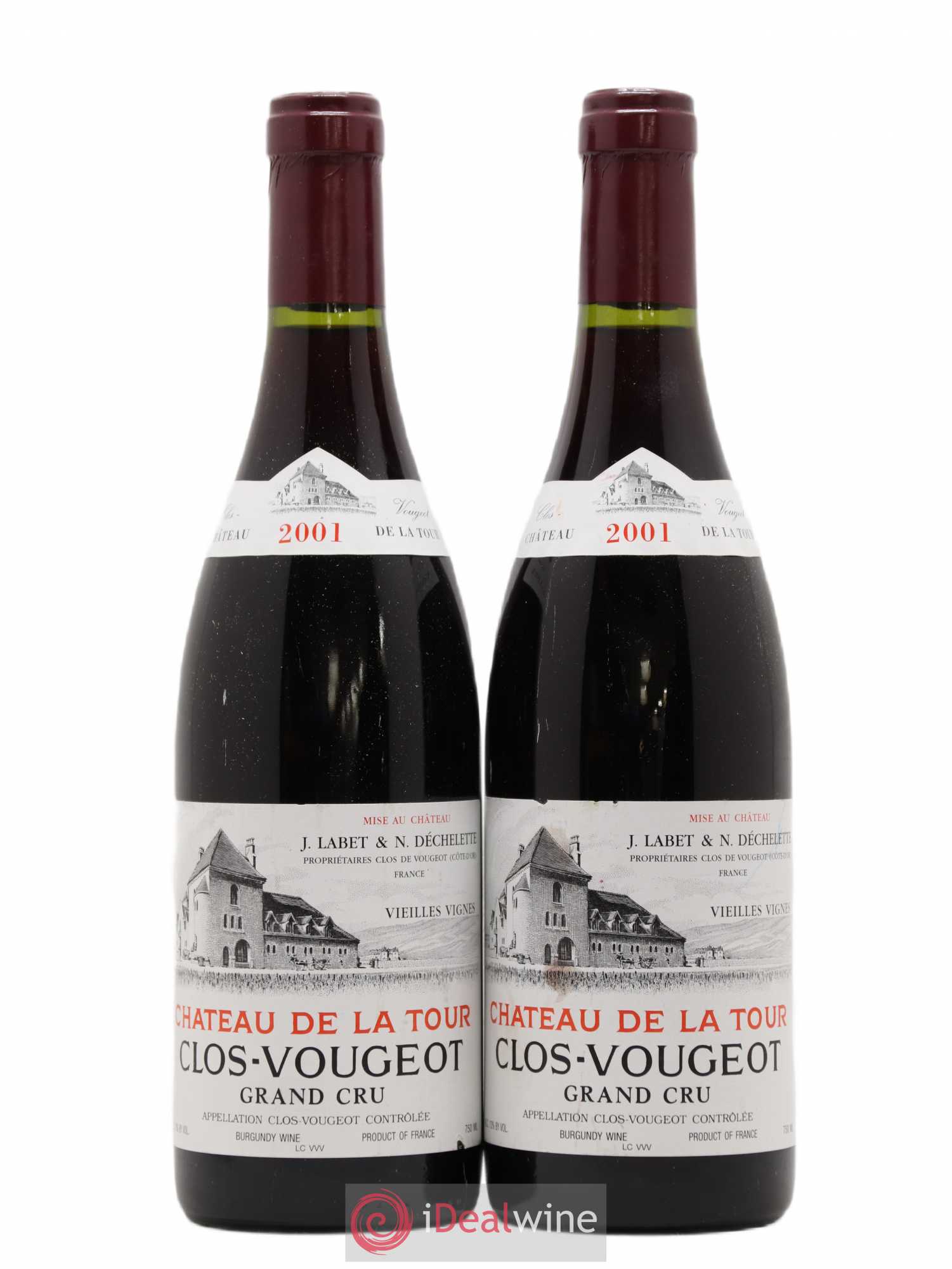Clos de Vougeot Grand Cru Château de La Tour 2001 - Lot de 2 bouteilles - 0