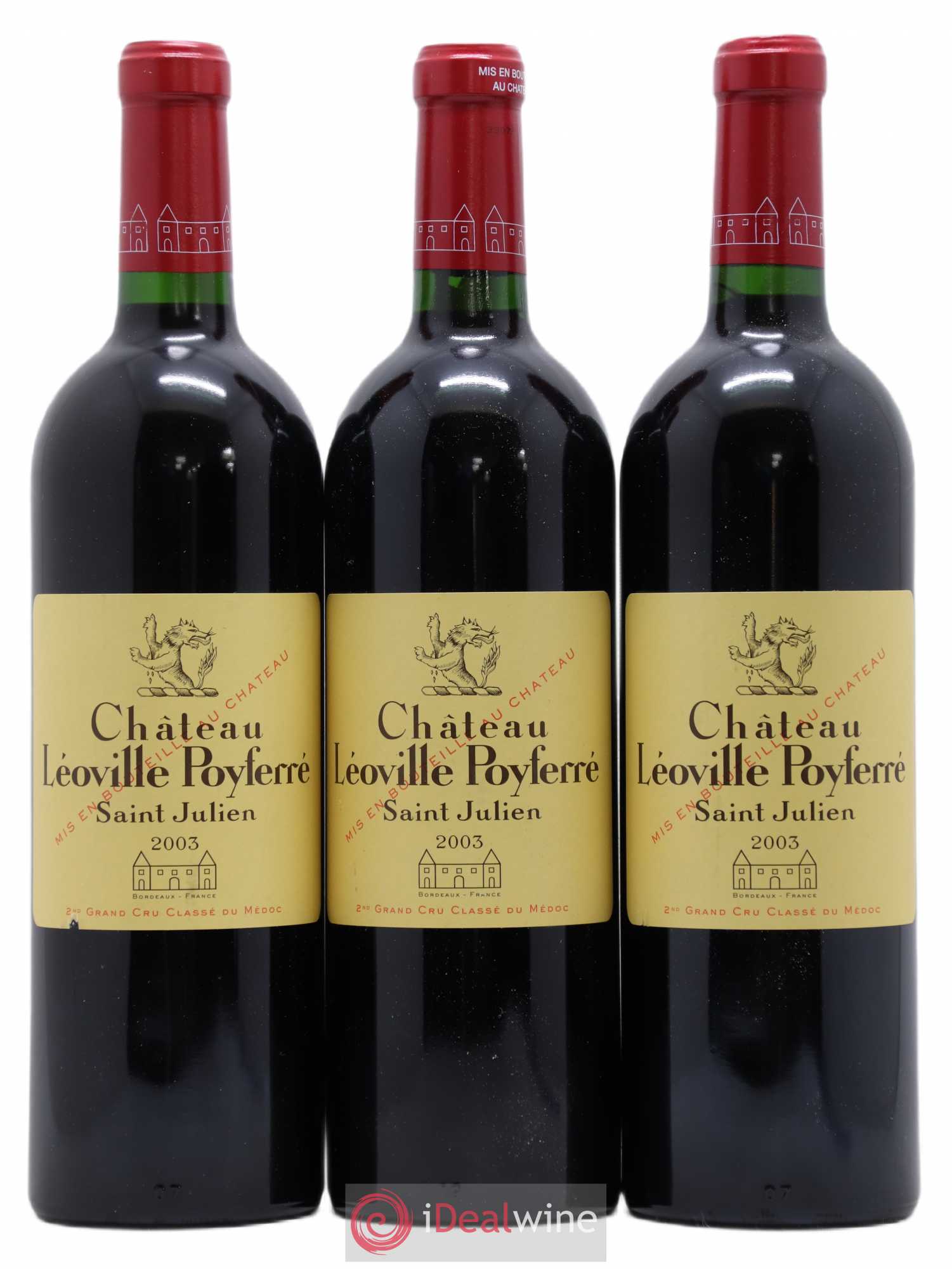 Château Léoville Poyferré 2ème Grand Cru Classé 2003 - Lot de 3 bouteilles - 0