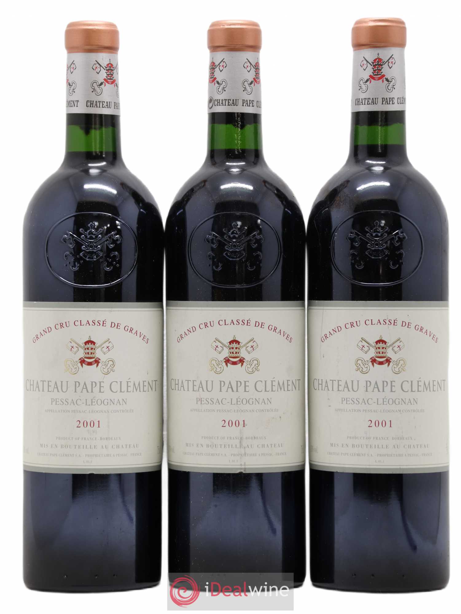 Château Pape Clément Cru Classé de Graves 2001 - Lot de 3 bouteilles - 0