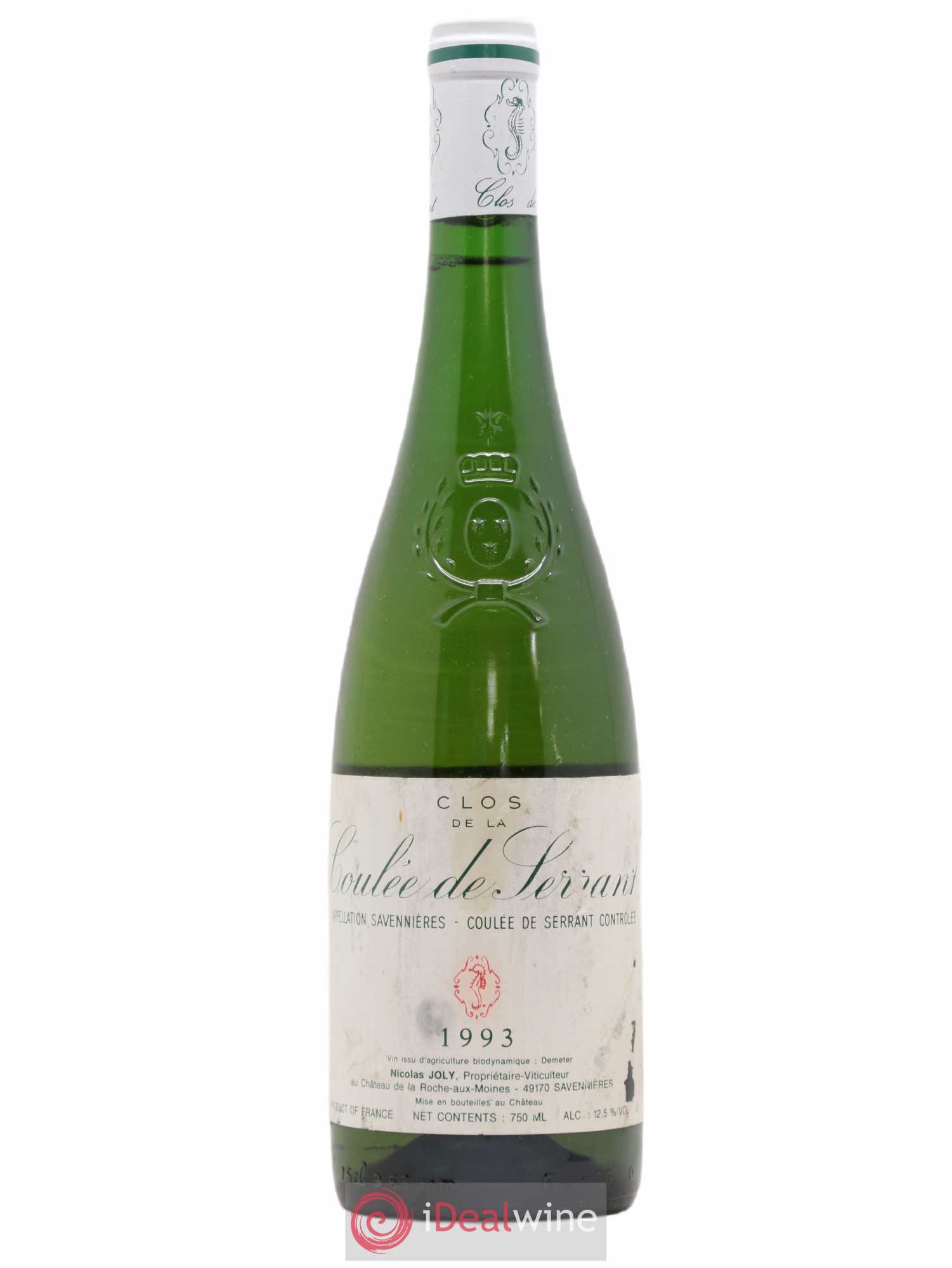 Savennières Clos de la Coulée de Serrant Vignobles de la Coulée de Serrant - Nicolas Joly 1993 - Lot de 1 bouteille - 0
