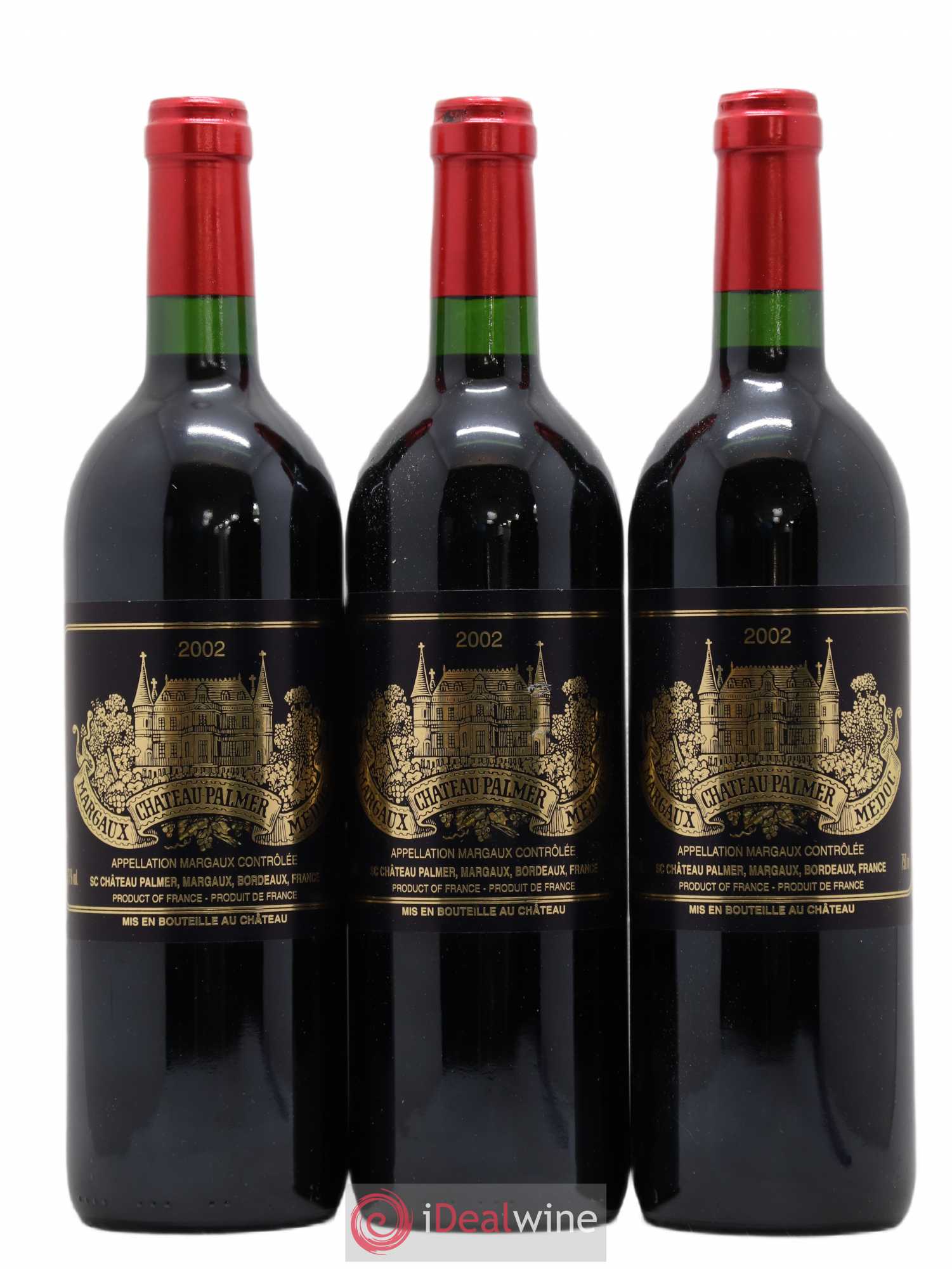 Château Palmer 3ème Grand Cru Classé 2002 - Lot de 3 bouteilles - 0