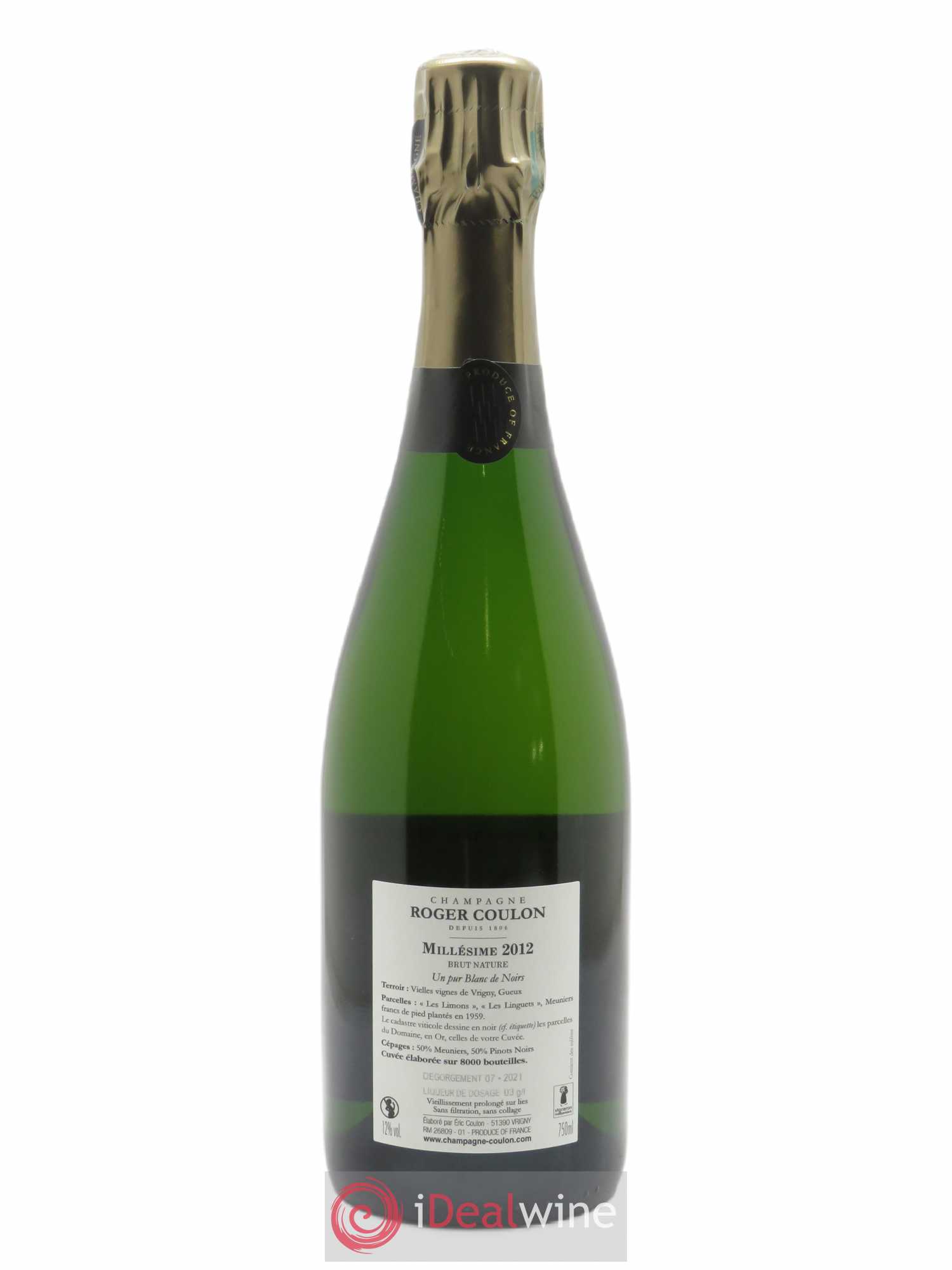 Franc de Pied Blanc de Noirs Extra-Brut Roger Coulon 2012 - Lot de 1 bouteille - 1