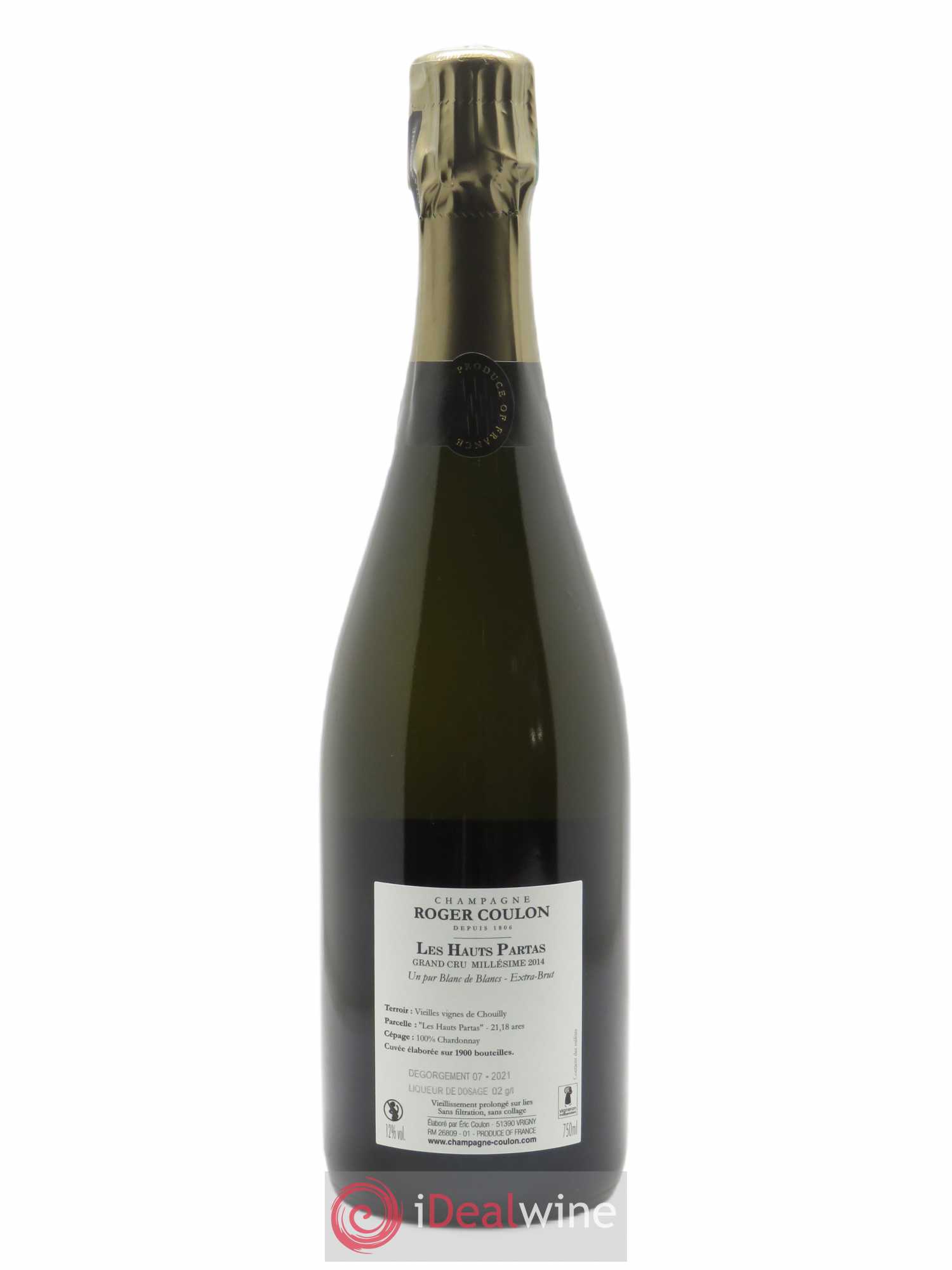 Les Haut Partas Blanc de Blancs Extra-Brut Roger Coulon 2014 - Lot de 1 bouteille - 1