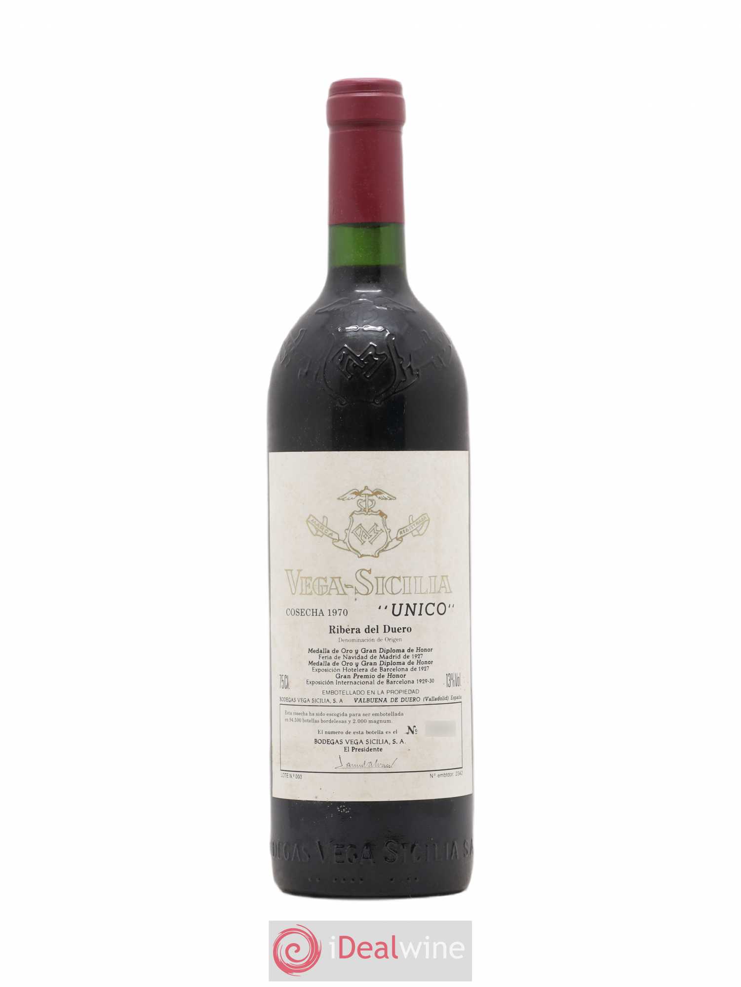 Ribera Del Duero DO Vega Sicilia Unico Famille Alvarez 1970 - Lot de 1 bouteille - 0