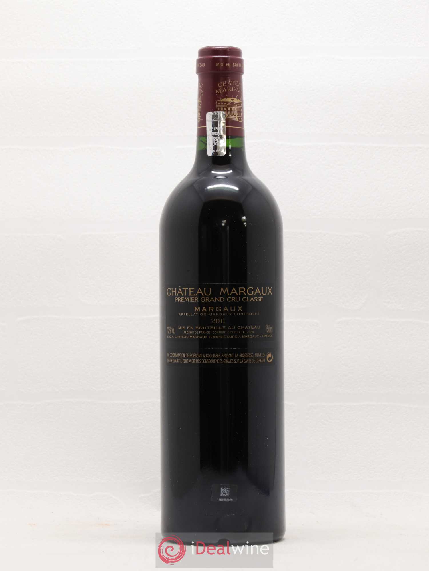 Château Margaux 1er Grand Cru Classé 2011 - Lot de 1 bouteille - 1
