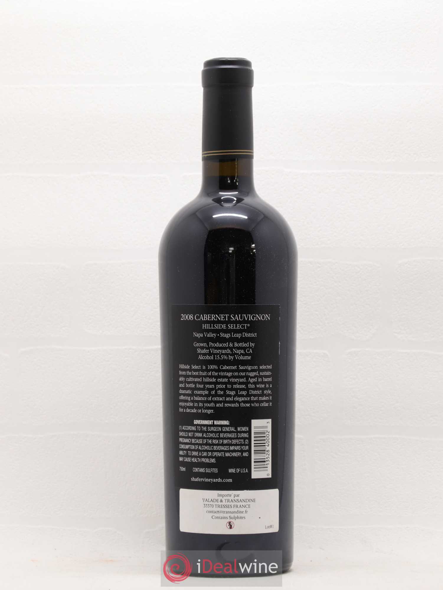 USA Napa Valley Hillside Select Winery Shafer 2008 - Posten von 1 Flasche - 1