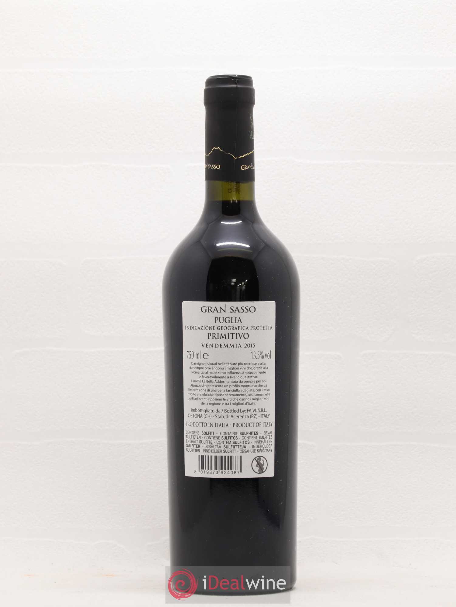 Italie IGP Pugli Primitivo Gran Sasso La Bella Addormentata 2015 - Posten von 1 Flasche - 1