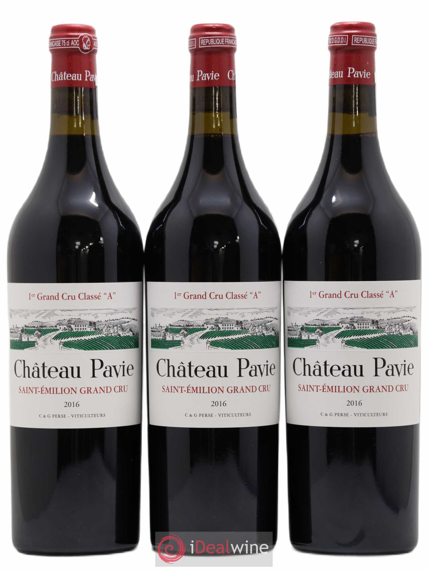 Château Pavie 1er Grand Cru Classé A 2016 - Lot de 3 bouteilles - 0
