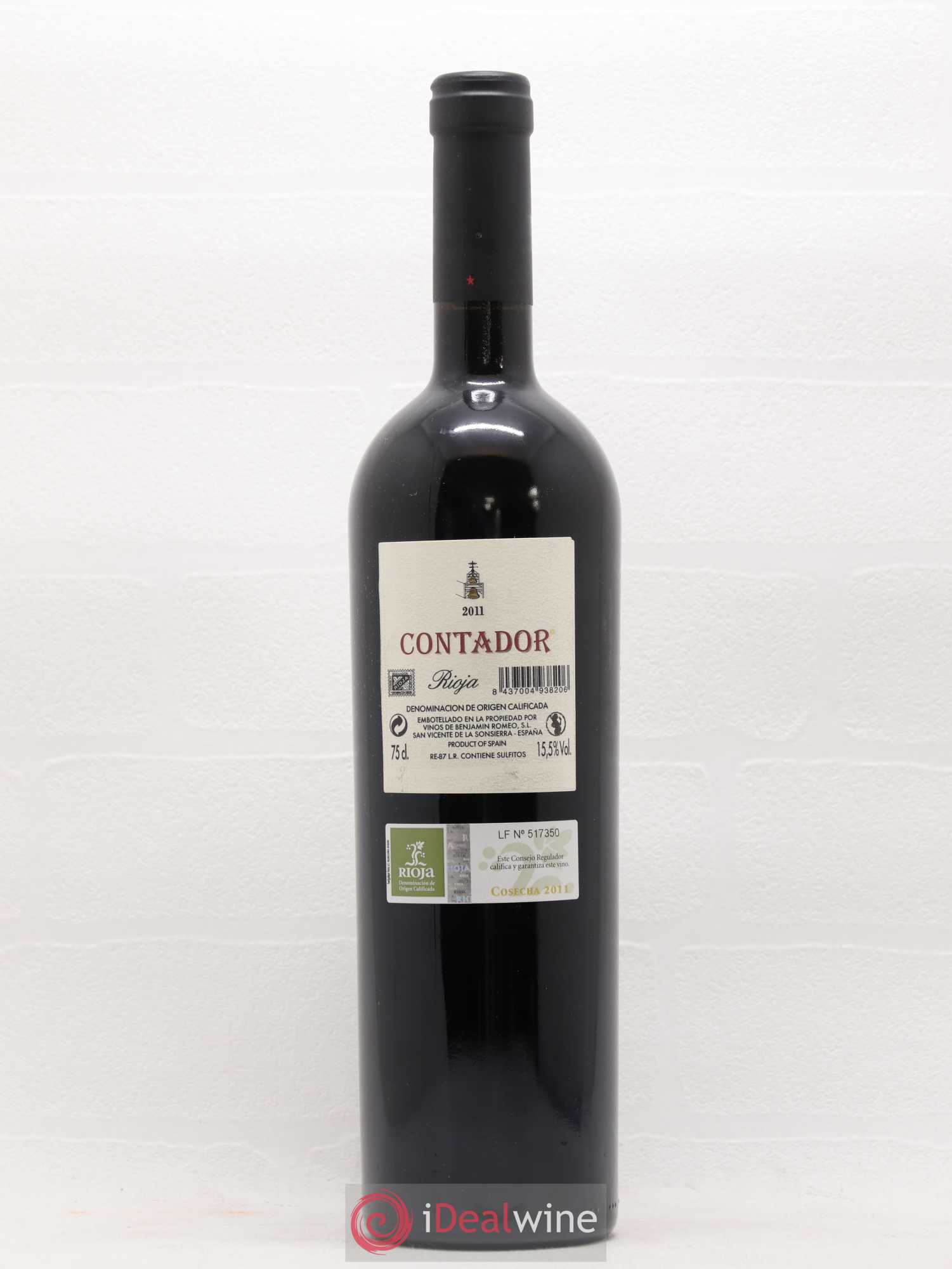 Rioja DOCa Bodega Contador  DOCA Contador Benjamin Romeo 2011 - Lot of 1 bottle - 1