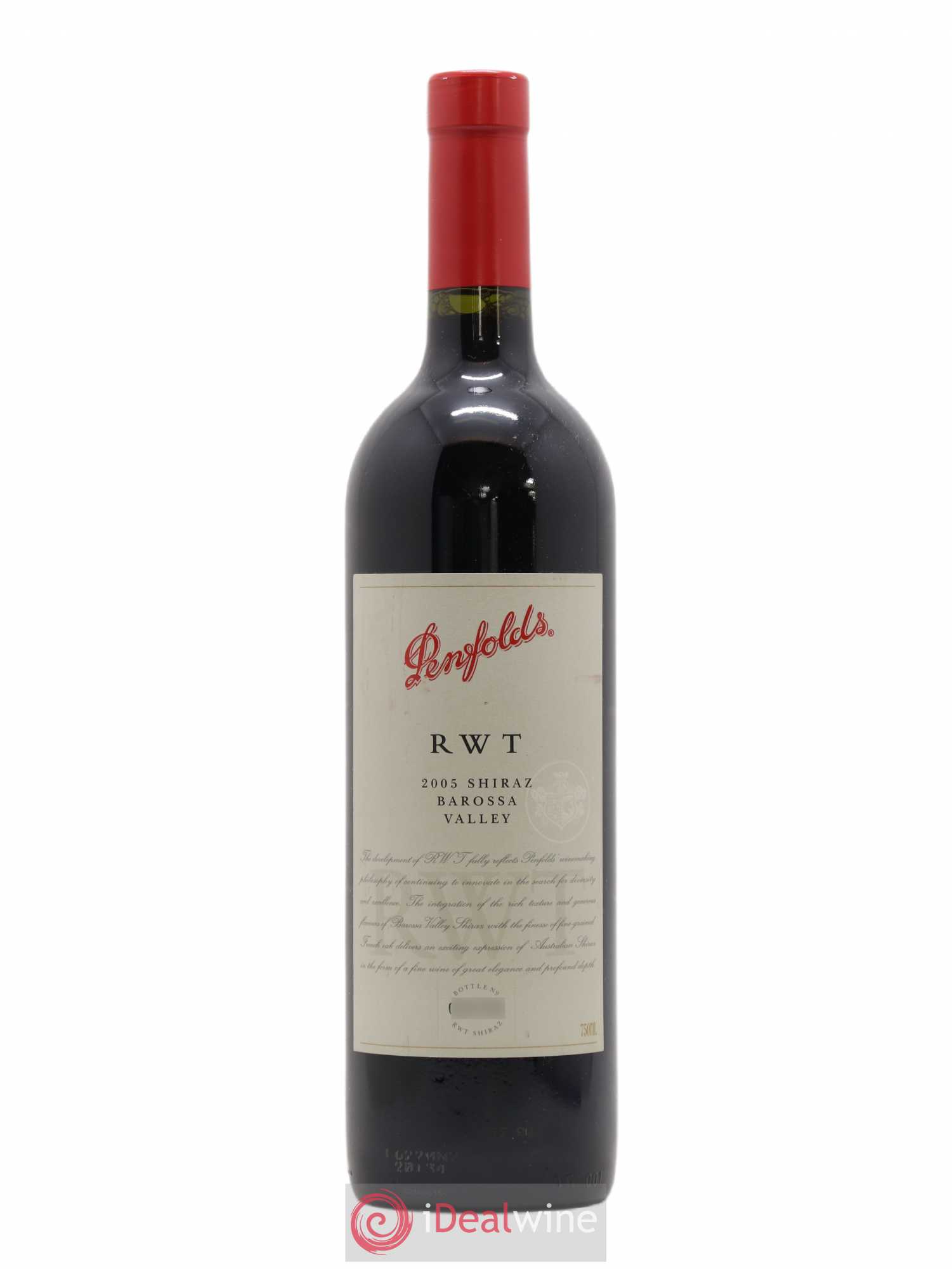 Barossa Valley Penfolds Wines RWT Shiraz 2005 - Lot de 1 bouteille - 0