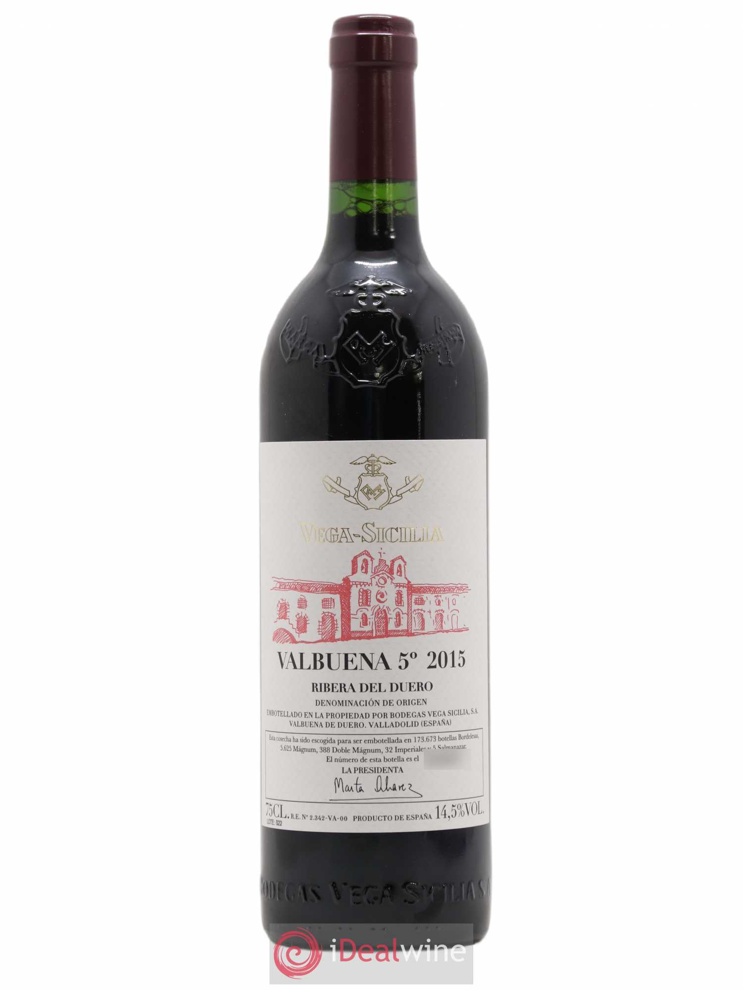 Ribera Del Duero DO Vega Sicilia Valbuena 5 ano Famille Alvarez 2015 - Lot de 1 bouteille - 0