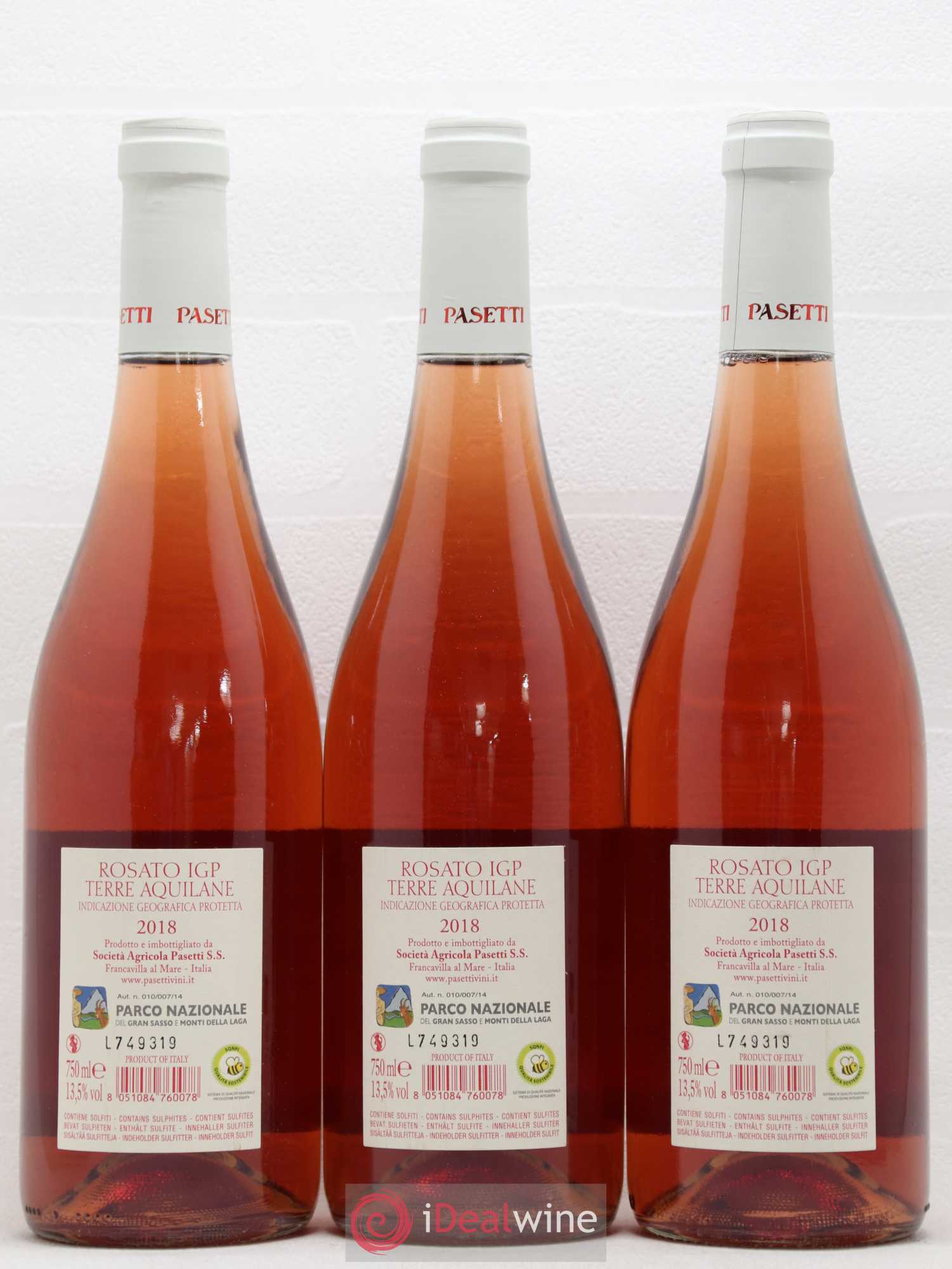 Italie IGP Terre Aquilane Pasetti Testarossa 2018 - Posten von 3 Flaschen - 1