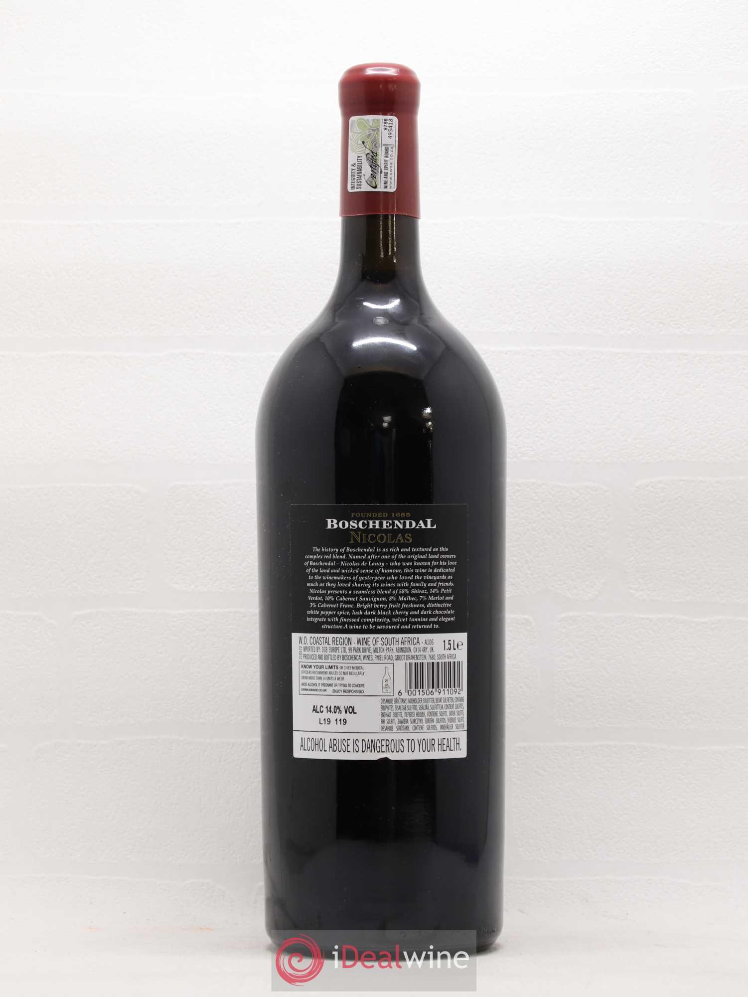 Afrique du Sud Cuvée Nicolas Boschendal 2016 - Lot de 1 magnum - 1
