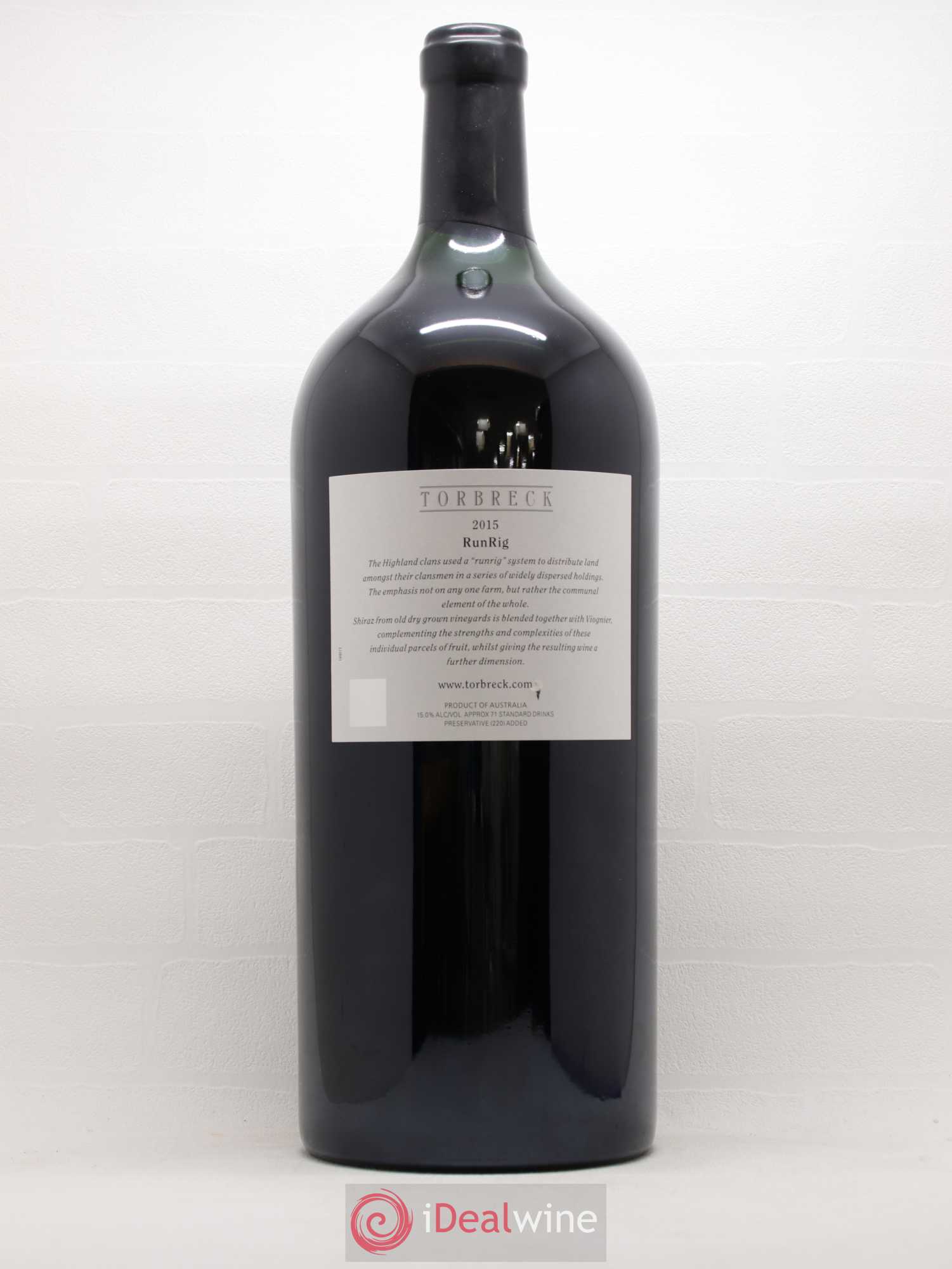 Barossa Valley Torbreck Runrig 2015 - Lot de 1 impériale - 1