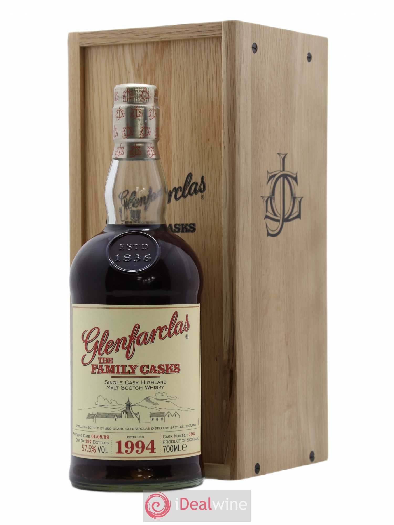 Glenfarclas 1994 Of. Cask n°3862 - One of 297 - bottled 2008 LMDW The Family Casks 1994 - Lot de 1 bouteille - 0