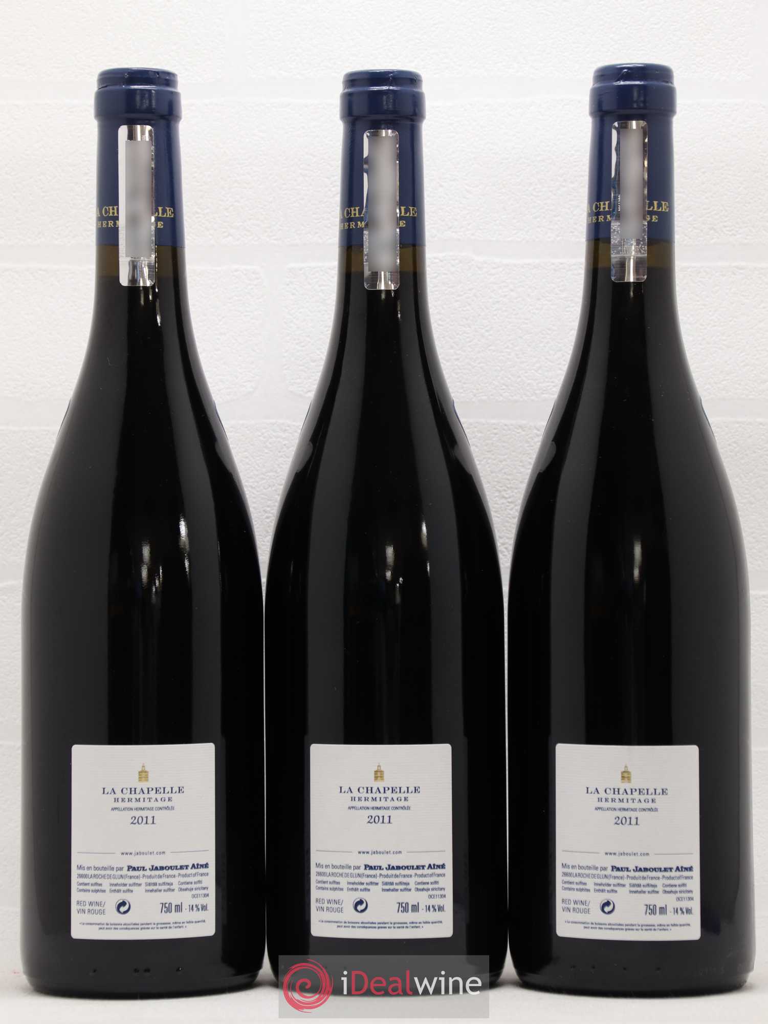 Hermitage La Chapelle Paul Jaboulet Ainé 2011 - Lot of 3 bottles - 1