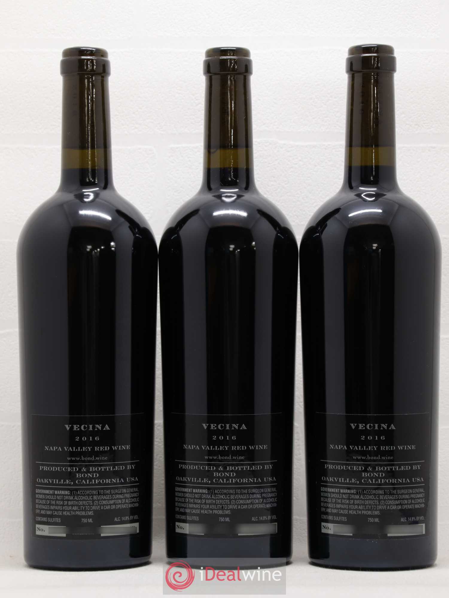 USA Napa Valley Vecina Winery Bond 2016 - Posten von 3 Flaschen - 1