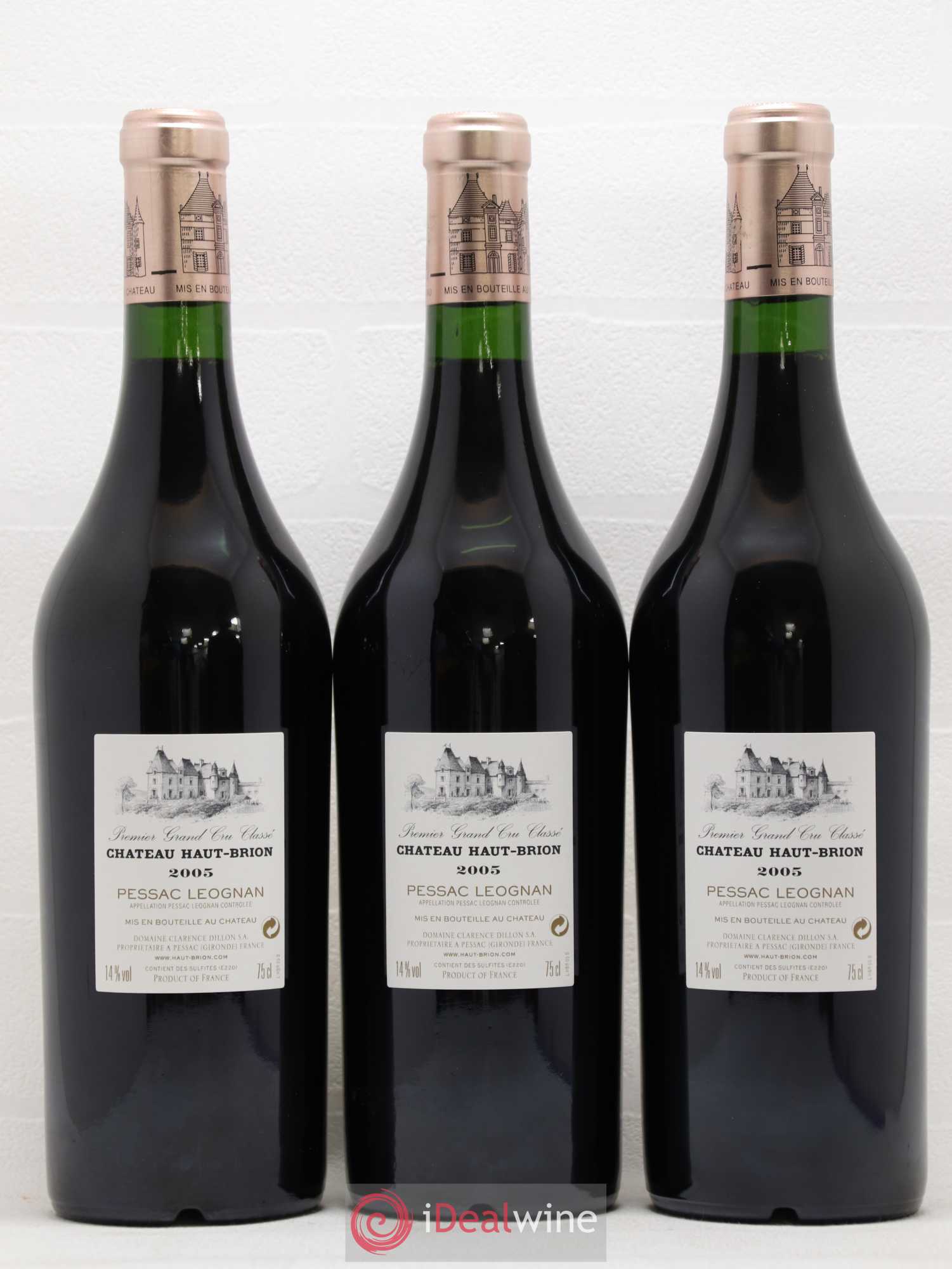 Château Haut Brion 1er Grand Cru Classé 2005 - Lot de 3 bouteilles - 1